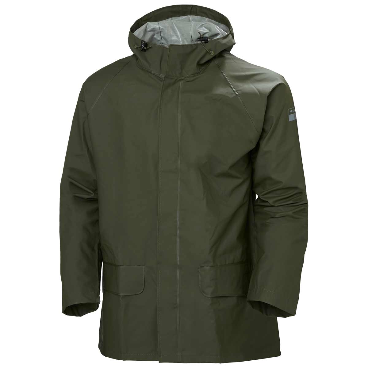 Helly-Hansen-Mandal-Waterproof-Jacket-Army-Green-Front Helly-Hansen-Mandal-Waterproof-Jacket-Army-Green-Front