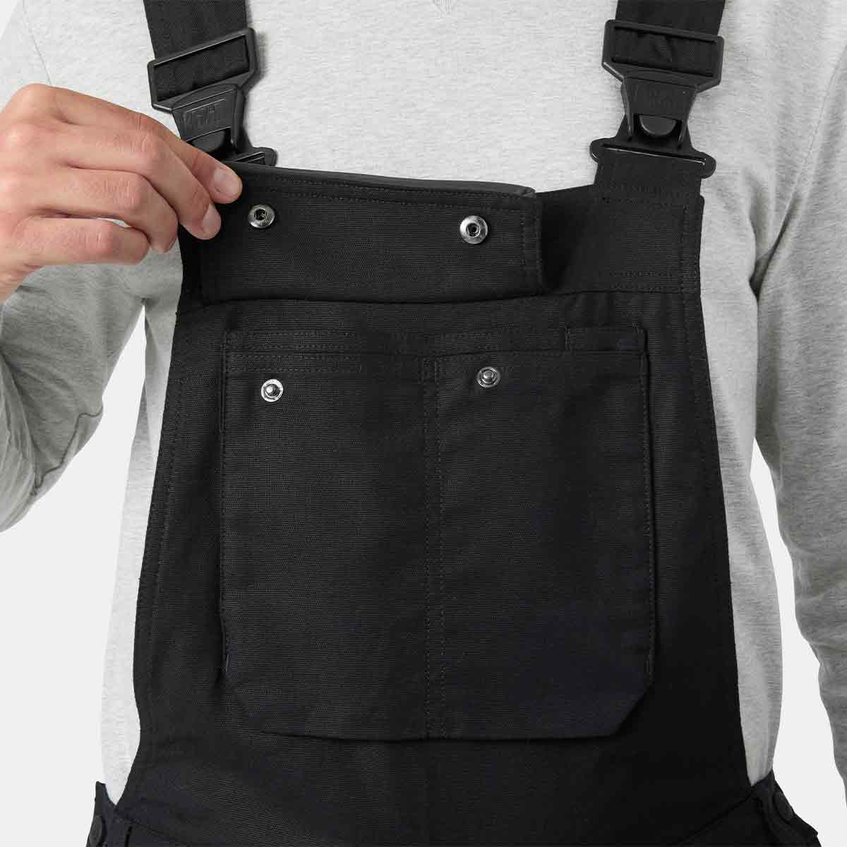 Helly Hansen Oxford 2.0 HH Connect™ Bib Pant - Black - Cargo Pockets Helly Hansen Oxford 2.0 HH Connect™ Bib Pant - Black - Cargo Pockets