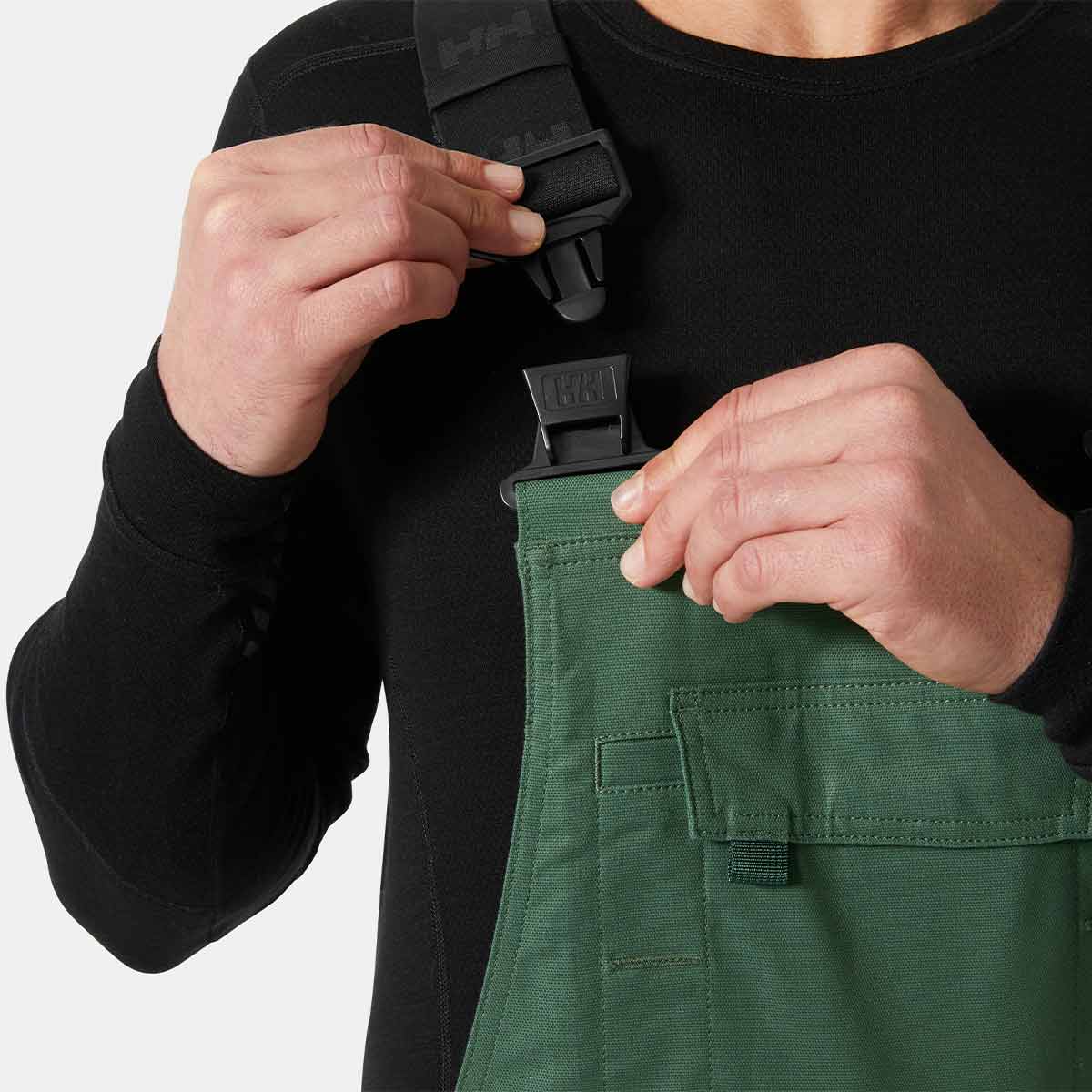 Helly Hansen Oxford 4X HH Connect™ Bib Pant - Spruce/Darkest Spruce - Strap Clip Helly Hansen Oxford 4X HH Connect™ Bib Pant - Spruce/Darkest Spruce - Strap Clip