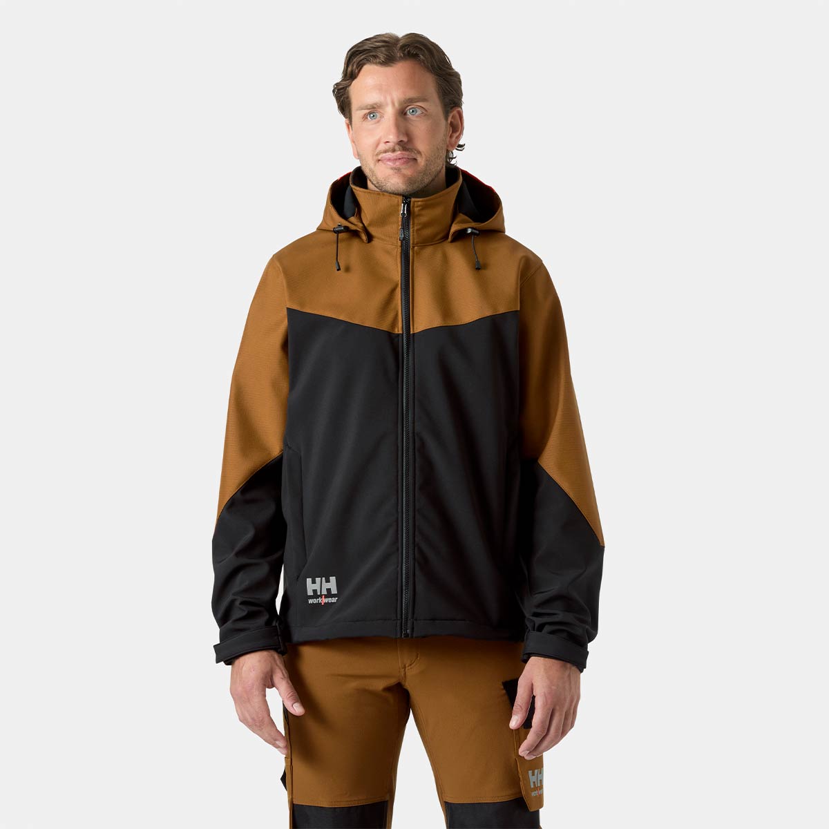 Helly Hansen Oxford Hooded Softshell Jacket - Saddle/Black Helly Hansen Oxford Hooded Softshell Jacket - Saddle/Black