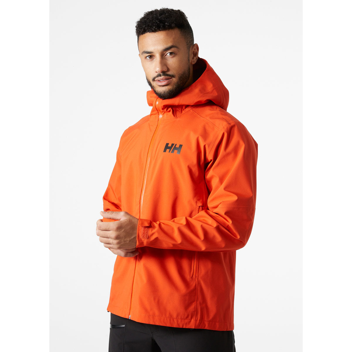 Helly Hansen Verglas 3L Shell Men's Jacket - Patrol Orange - On Model Helly Hansen Verglas 3L Shell Men's Jacket - Patrol Orange - On Model