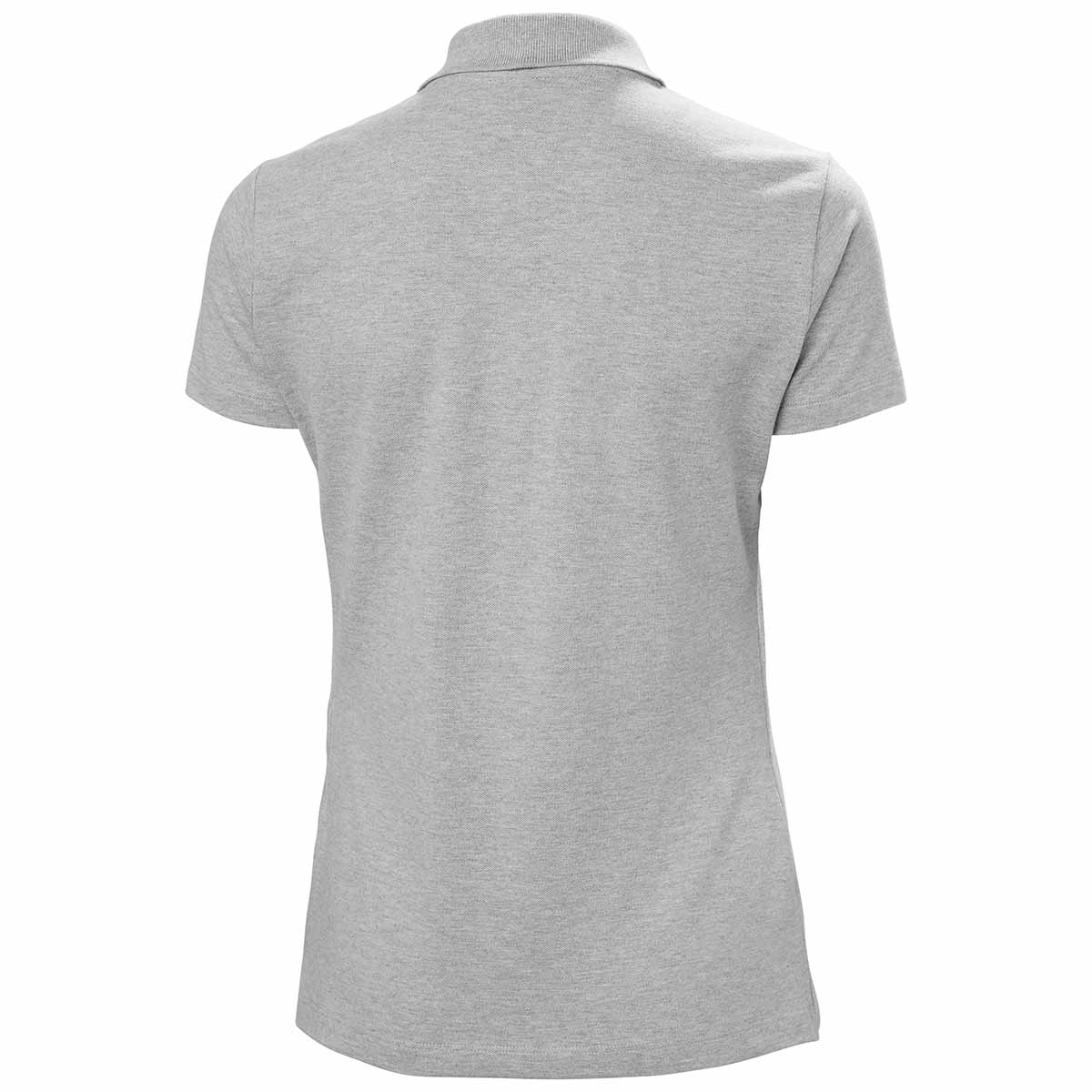 Helly Hansen Women's Classic 2.0 Polo Shirt - Grey Melange - Rear Helly Hansen Women's Classic 2.0 Polo Shirt - Grey Melange - Rear