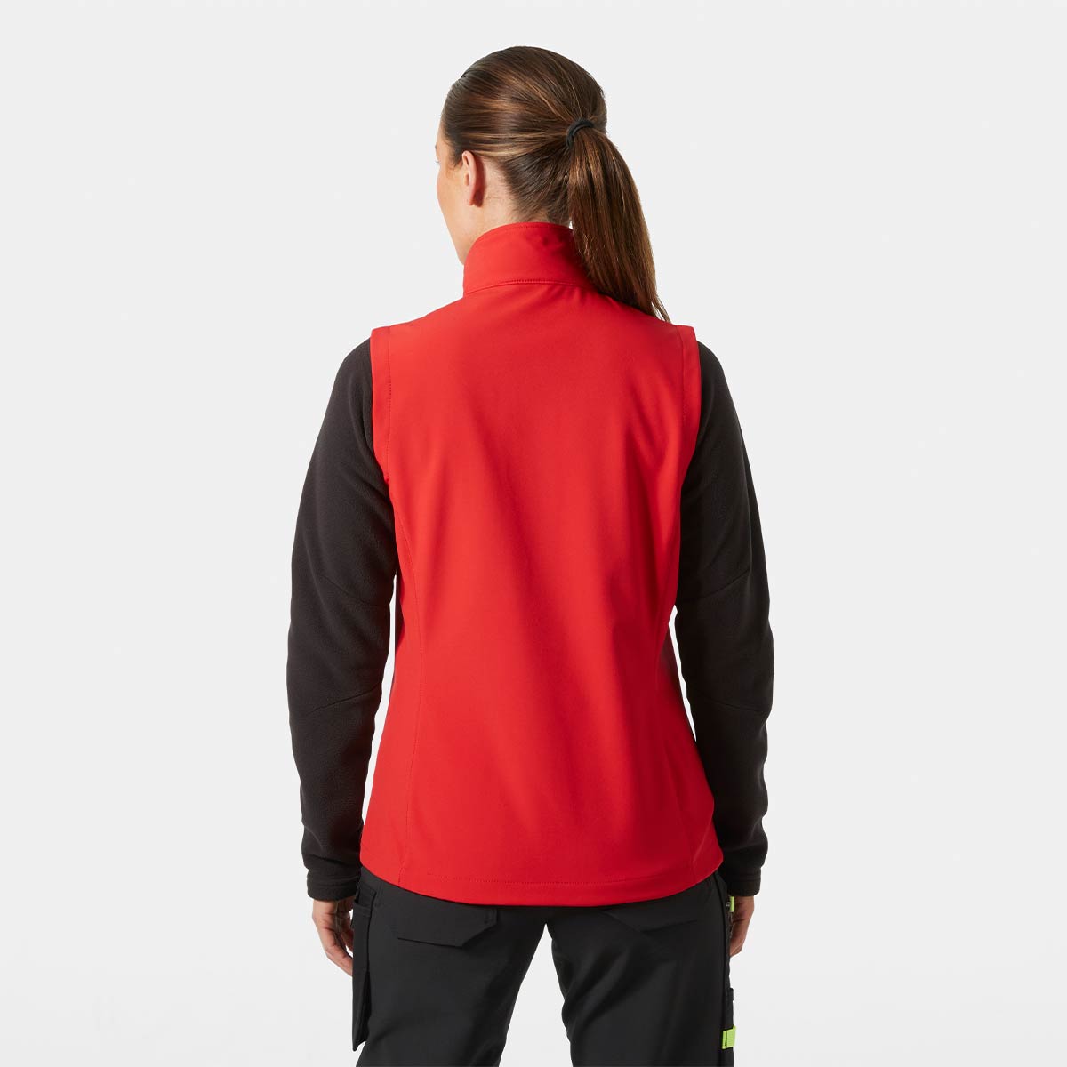 Helly Hansen Women's Manchester 2.0 Zip In Softshell Vest- Alert Red - Rear Helly Hansen Women's Manchester 2.0 Zip In Softshell Vest- Alert Red - Rear