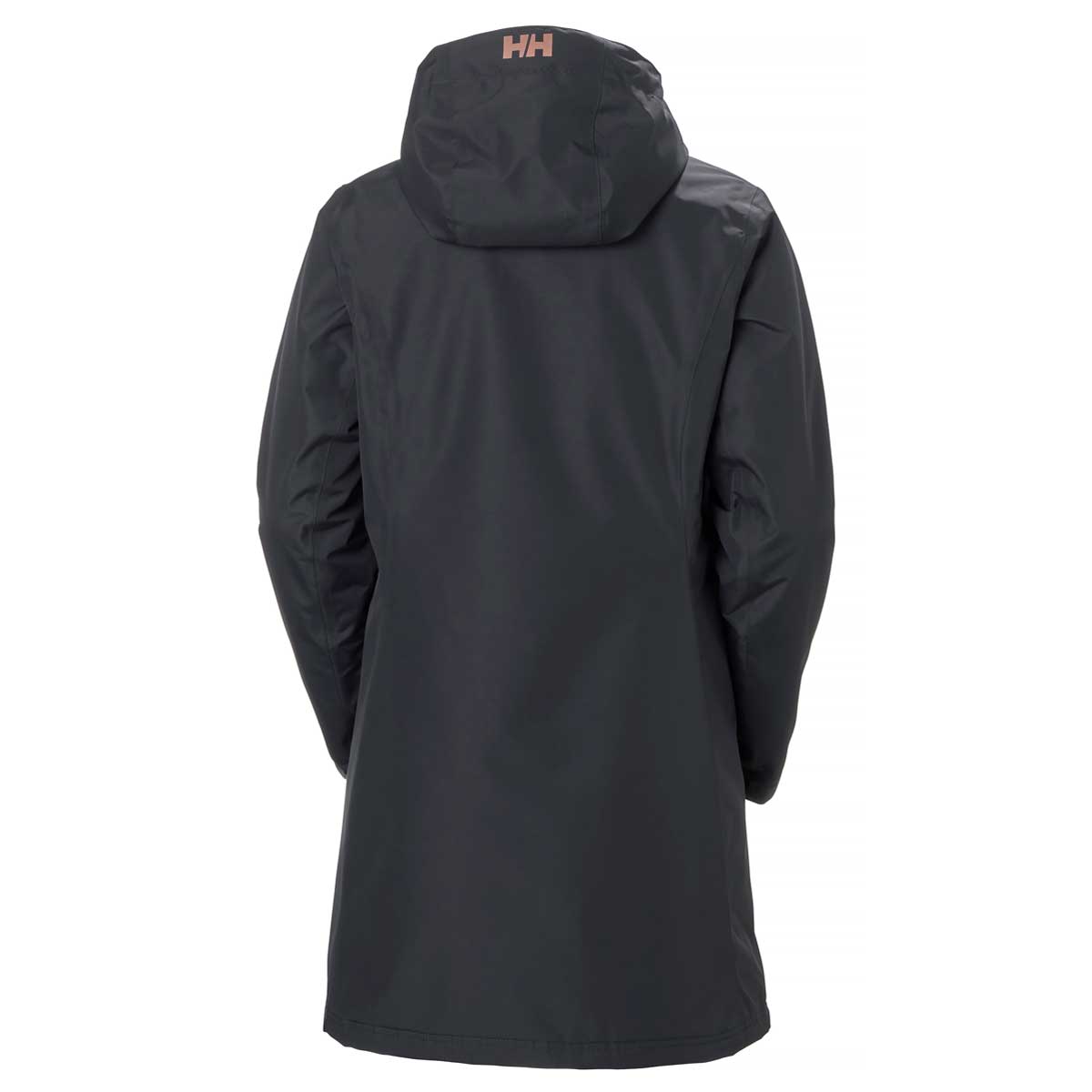 Helly Hansen Womens Long Belfast Winter Jacket - ebony rear Helly Hansen Womens Long Belfast Winter Jacket - ebony rear