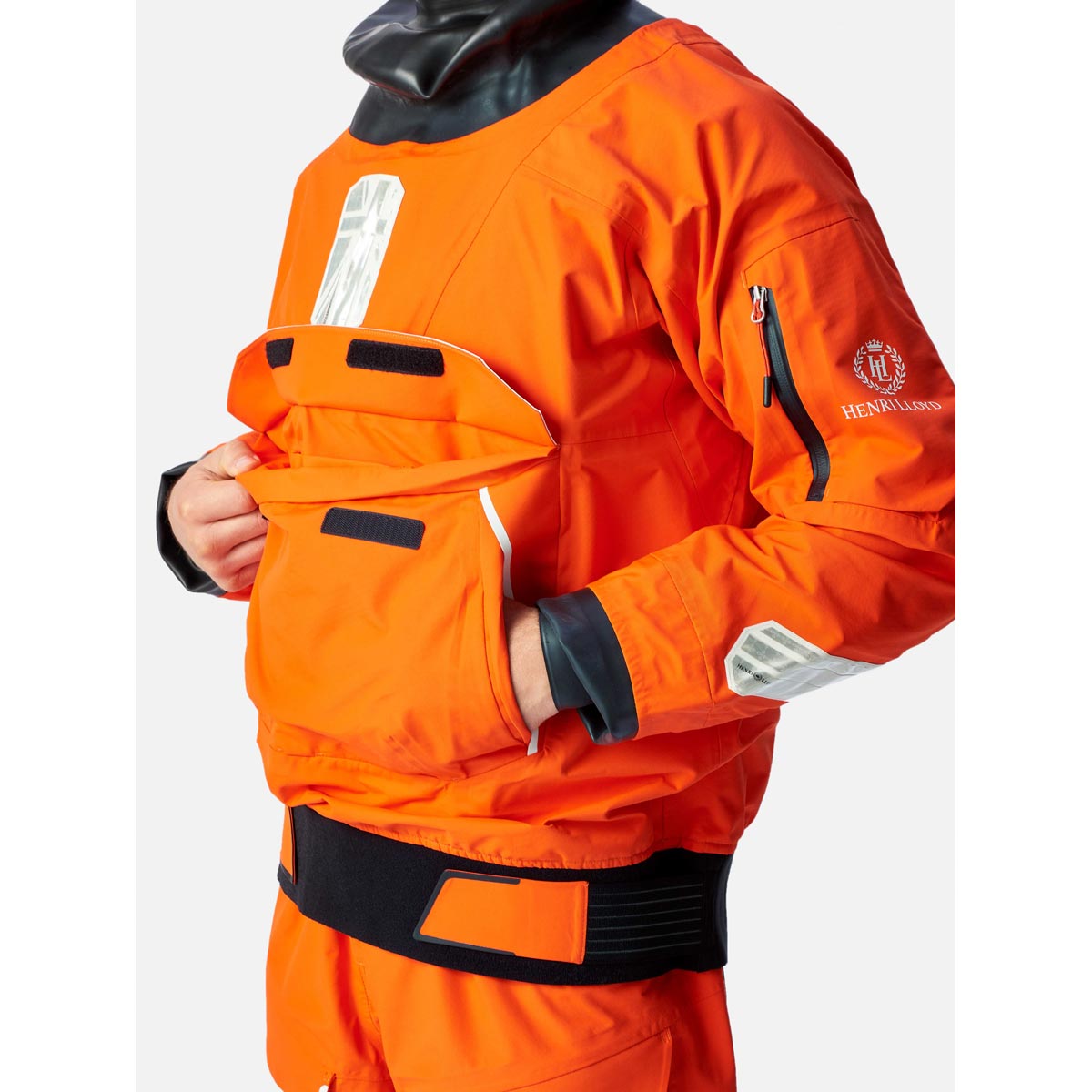 Henri Lloyd Men's Elite Dry Top Sailing Smock - Orange - Life Detail Henri Lloyd Men's Elite Dry Top Sailing Smock - Orange - Life Detail