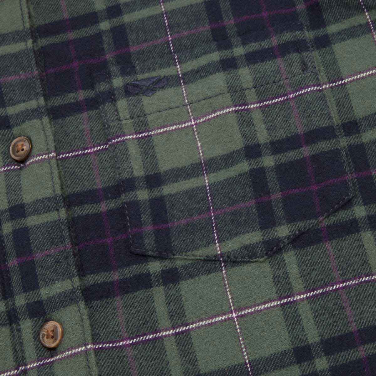 Hogg-Tartan-Womens-Green Check Shirt Jacket - Detail Hogg-Tartan-Womens-Green Check Shirt Jacket - Detail