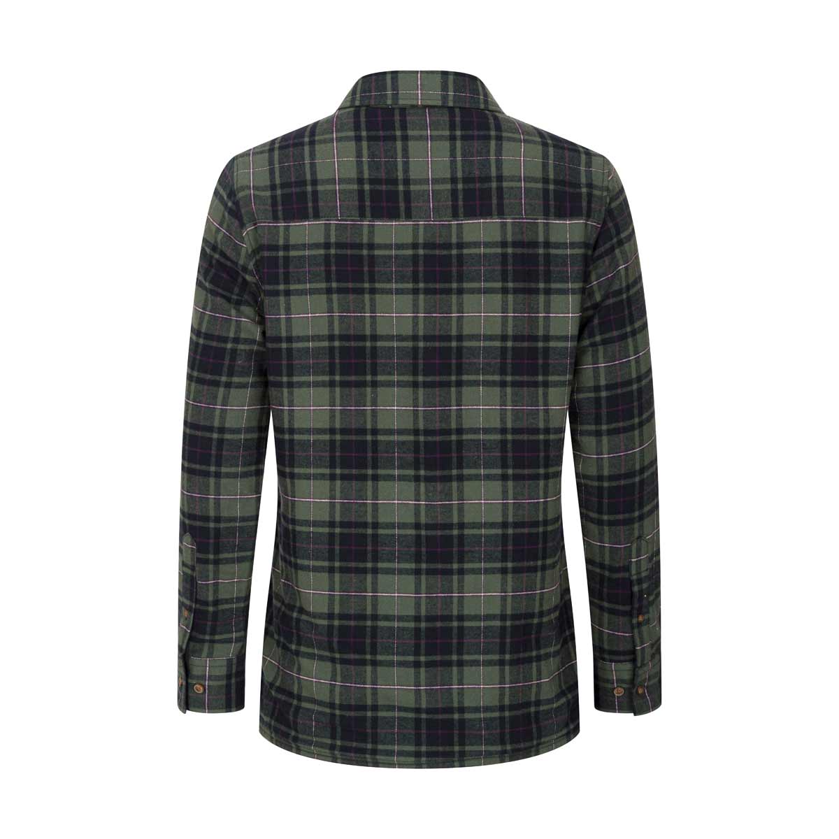 Hogg-Tartan-Womens-Green Check Shirt Jacket - Rear Hogg-Tartan-Womens-Green Check Shirt Jacket - Rear
