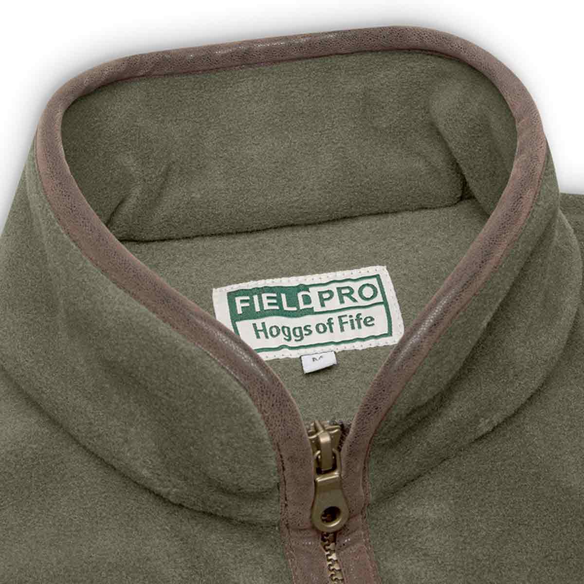 Hogg of Fife Stenton Ladies Green Fleece Gilet - Lovat Collar Close up Hogg of Fife Stenton Ladies Green Fleece Gilet - Lovat Collar Close up