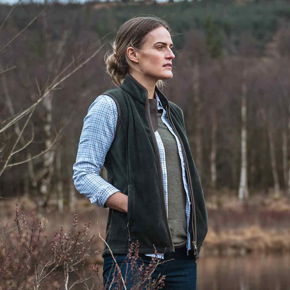 Hogg of Fife Stenton Ladies Green Fleece Gilet - Pine Hogg of Fife Stenton Ladies Green Fleece Gilet - Pine
