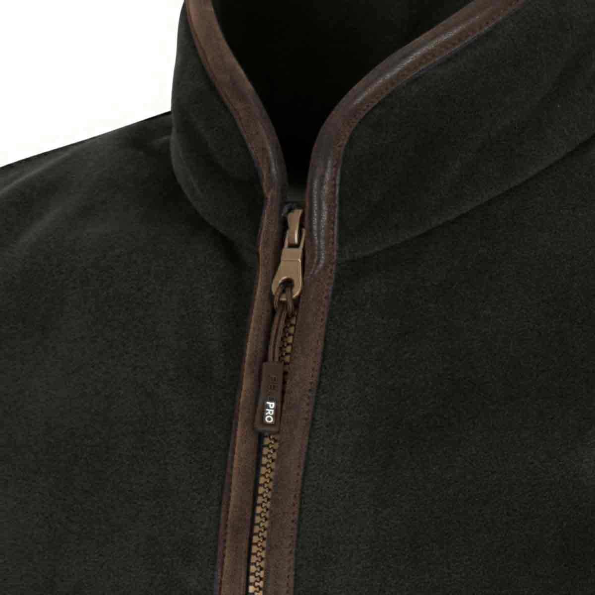 Hogg of Fife Stenton Ladies Green Fleece Gilet - Pine Zip close up Hogg of Fife Stenton Ladies Green Fleece Gilet - Pine Zip close up