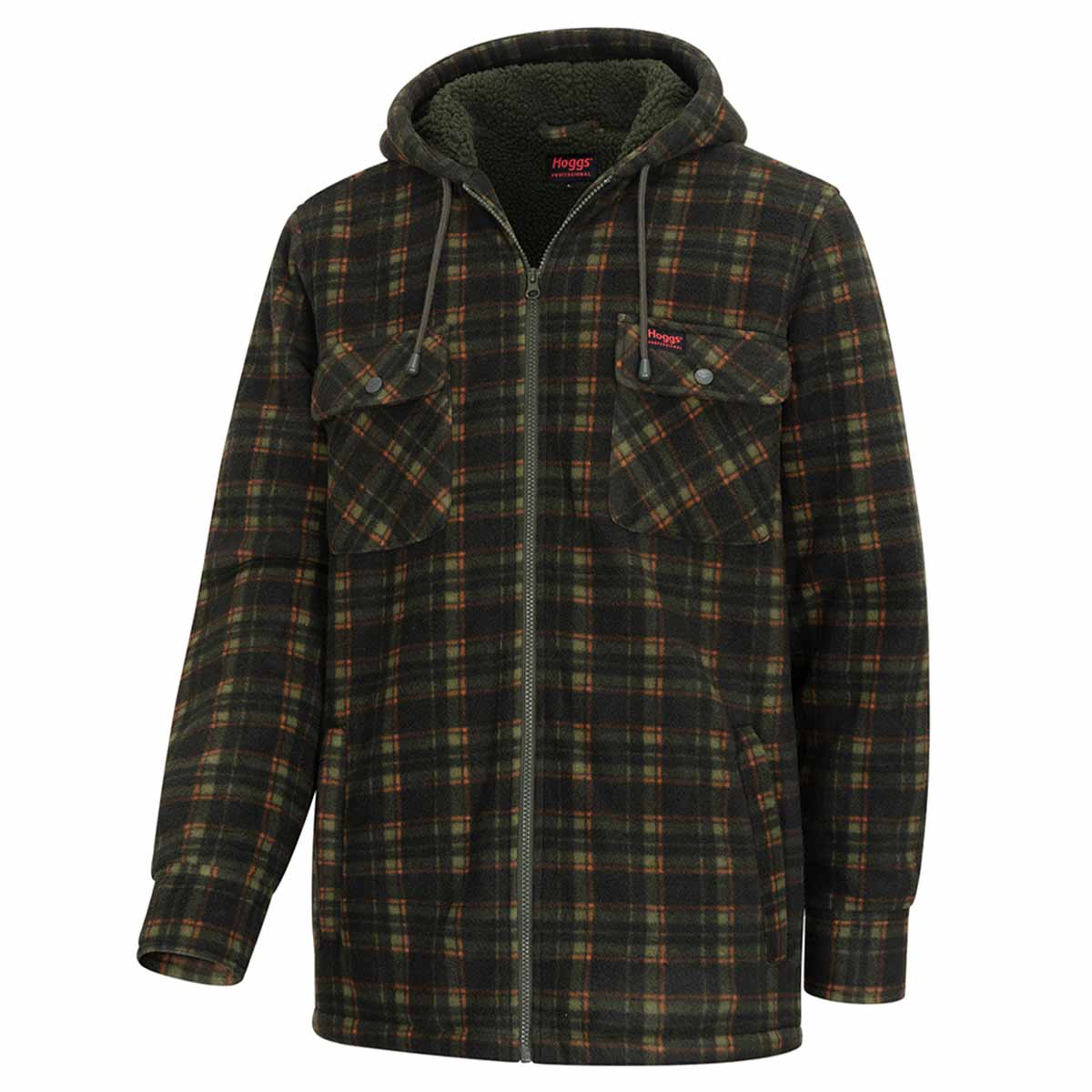 Hoggs of Fife Caithness Check Fleece Hooded Shacket - Men - Front Hoggs of Fife Caithness Check Fleece Hooded Shacket - Men - Front