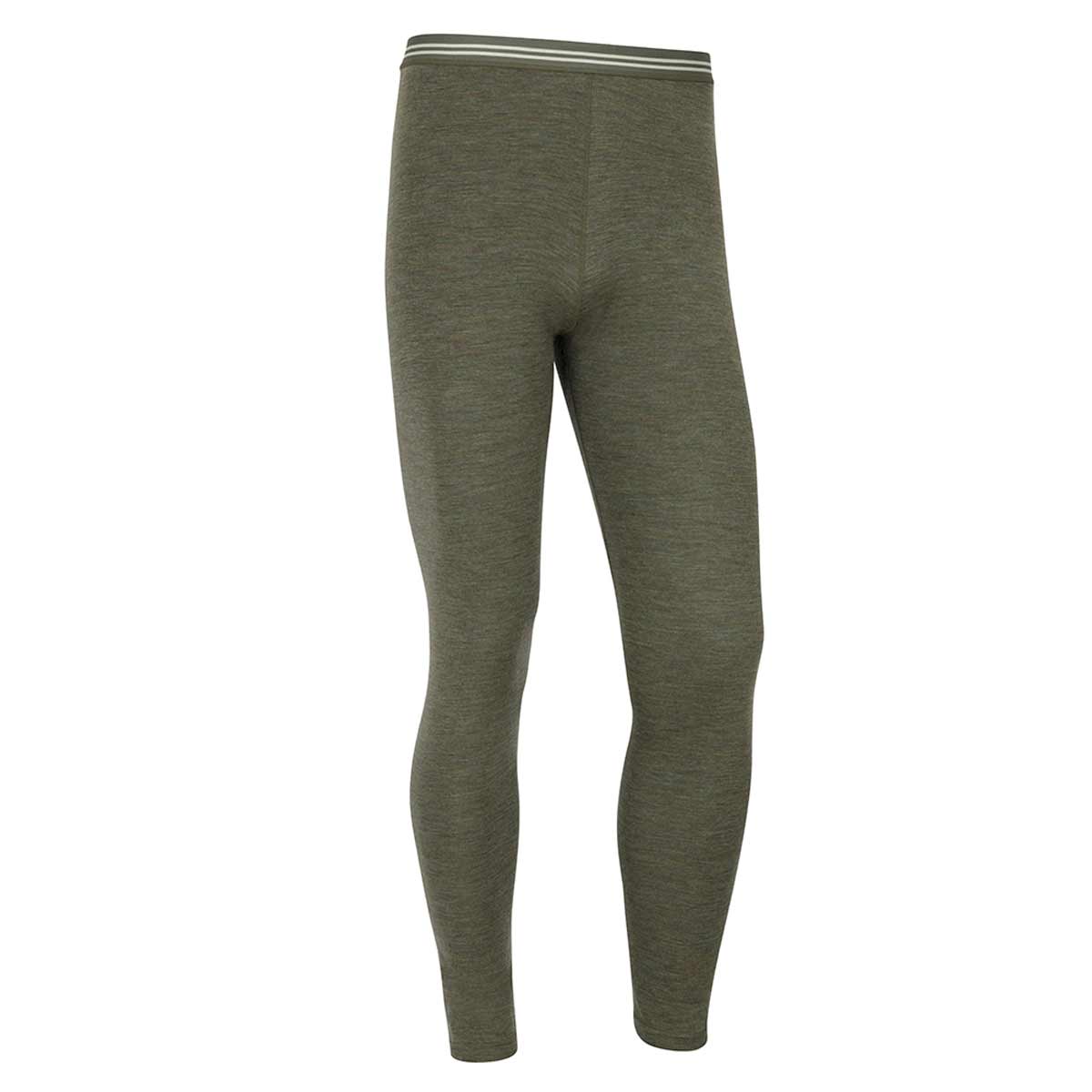 Hoggs of Fife 100% Merino Wool Long Johns - Green - Front Angle Hoggs of Fife 100% Merino Wool Long Johns - Green - Front Angle
