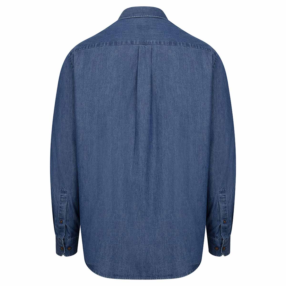 Hoggs of Fife Archerfield Denim Shirt - Mid Wash - Rear Hoggs of Fife Archerfield Denim Shirt - Mid Wash - Rear