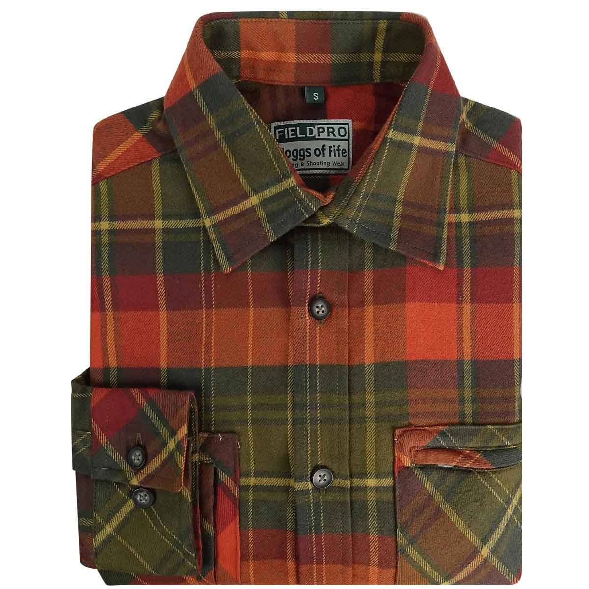 Hoggs of Fife Autumn Luxury Hunting Shirt - orange green folded Hoggs of Fife Autumn Luxury Hunting Shirt - orange green folded