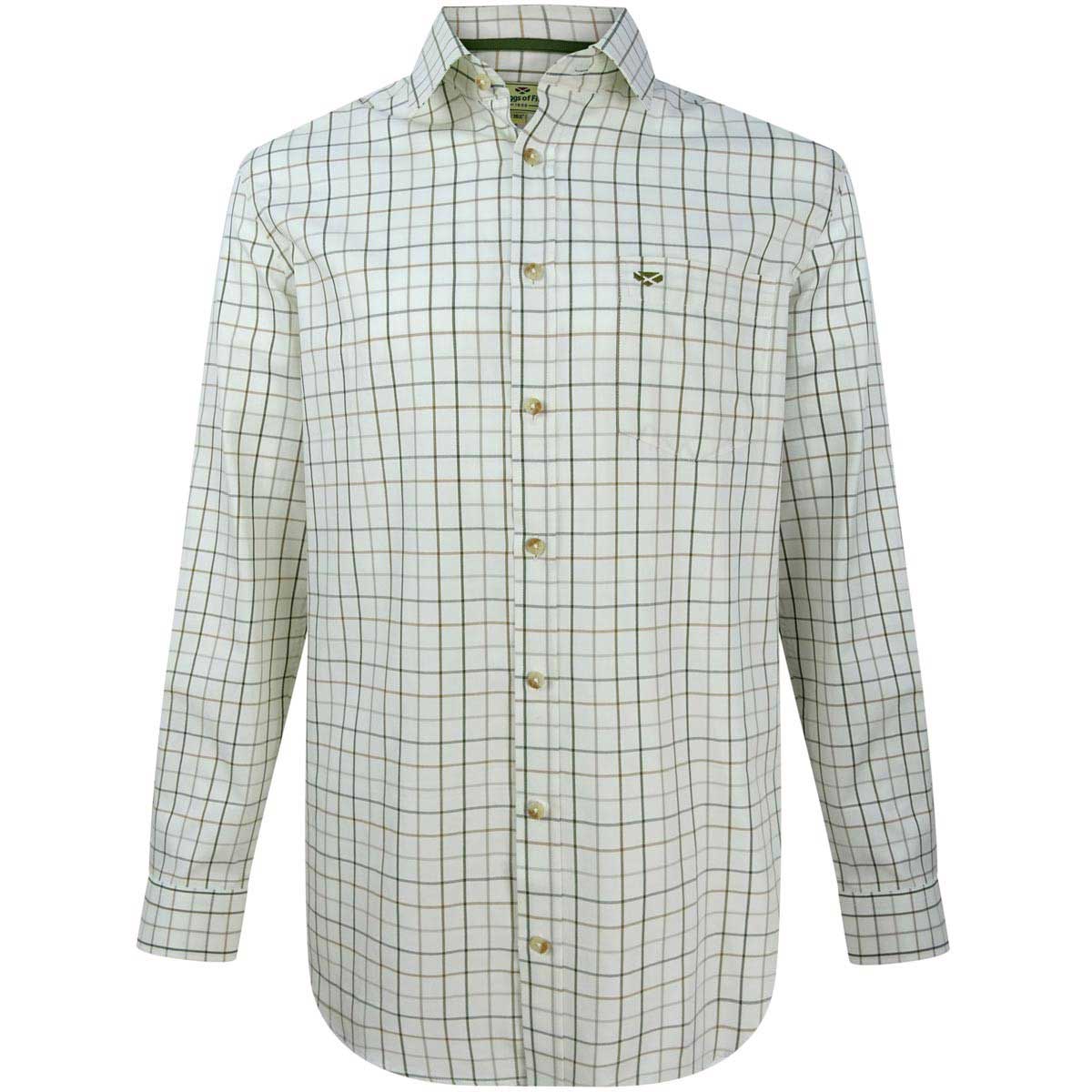 Hoggs of Fife Balmoral Luxury Tattersall Shirt - green/brown Hoggs of Fife Balmoral Luxury Tattersall Shirt - green/brown