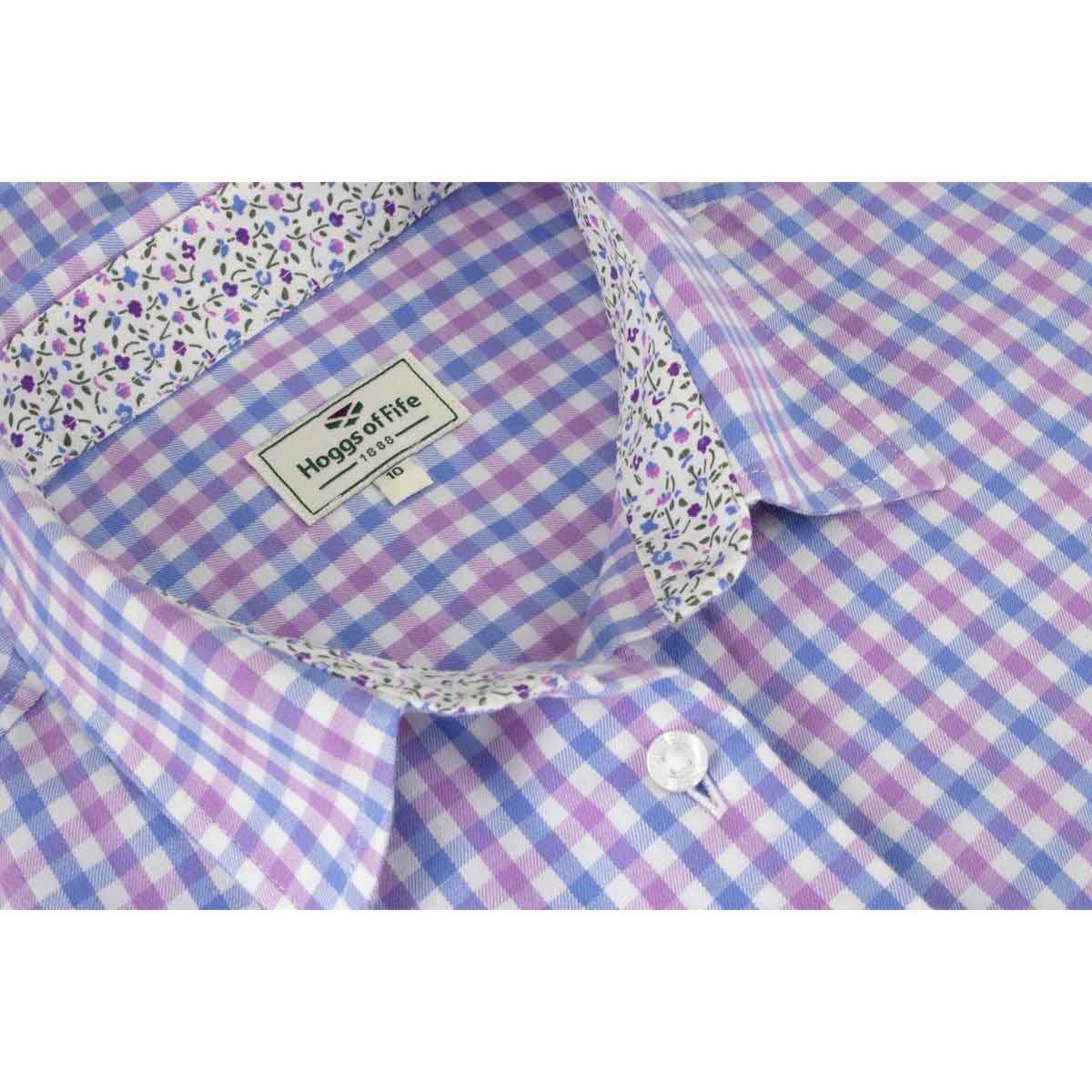 Hoggs of Fife Becky II Ladies Cotton Shirt - pink blue detail Hoggs of Fife Becky II Ladies Cotton Shirt - pink blue detail