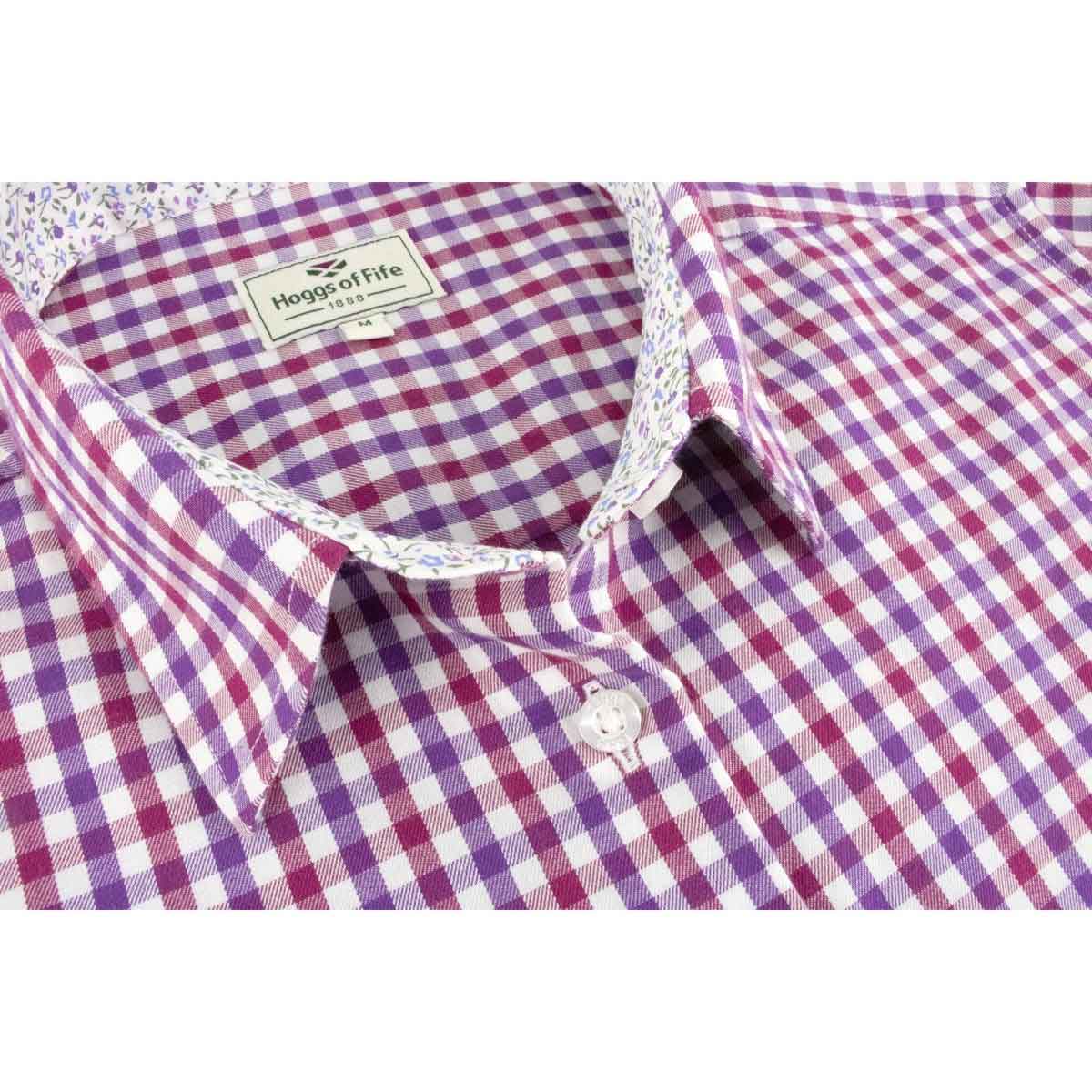 Hoggs of Fife Becky II Ladies Cotton Shirt - violet detail Hoggs of Fife Becky II Ladies Cotton Shirt - violet detail