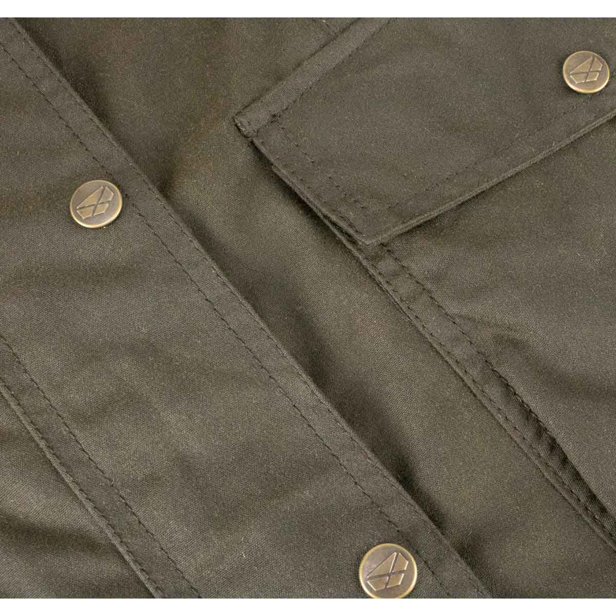 Hoggs of Fife Caledonia Ladies Wax Jacket - detail Hoggs of Fife Caledonia Ladies Wax Jacket - detail