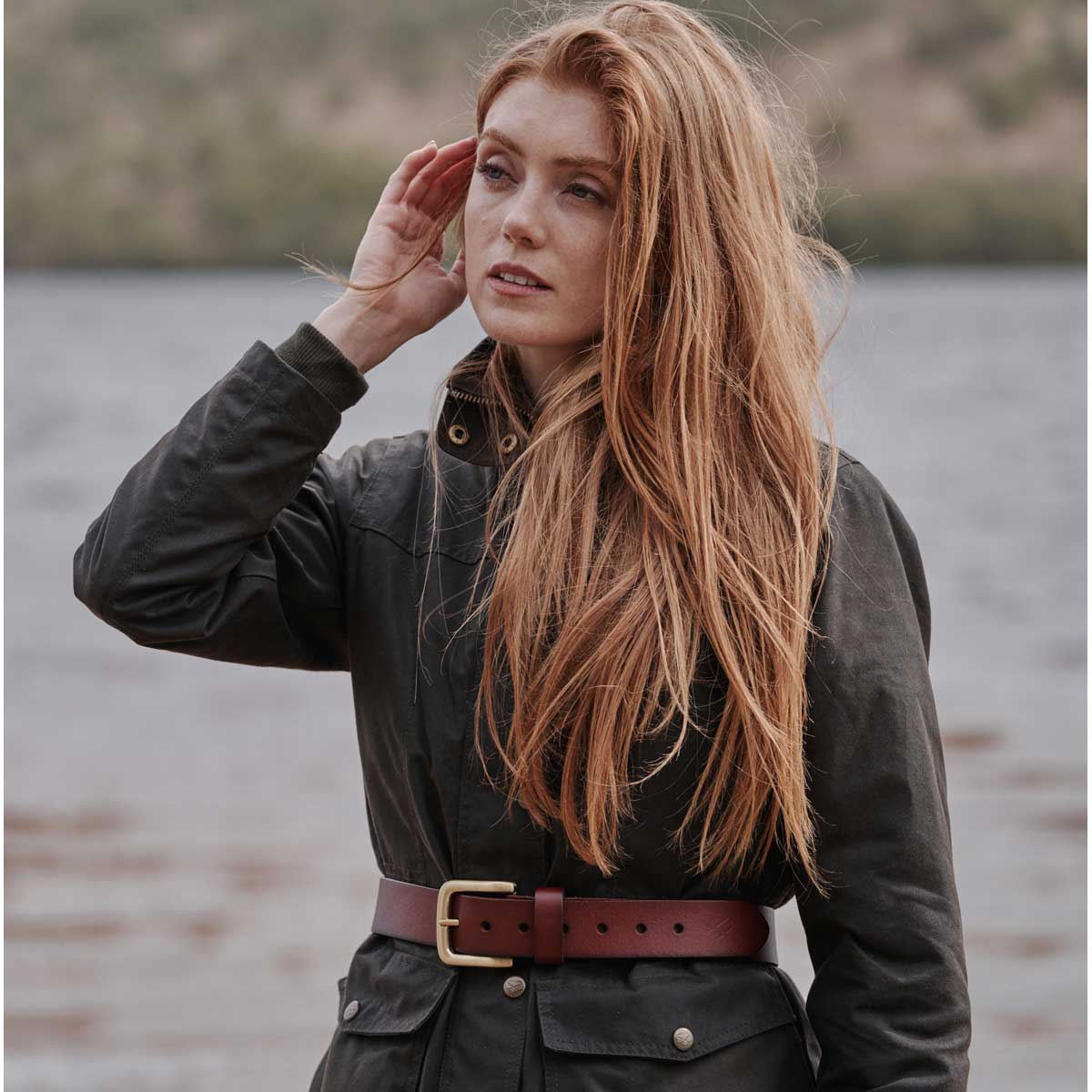 Hoggs of Fife Caledonia Ladies Wax Jacket - on model Hoggs of Fife Caledonia Ladies Wax Jacket - on model