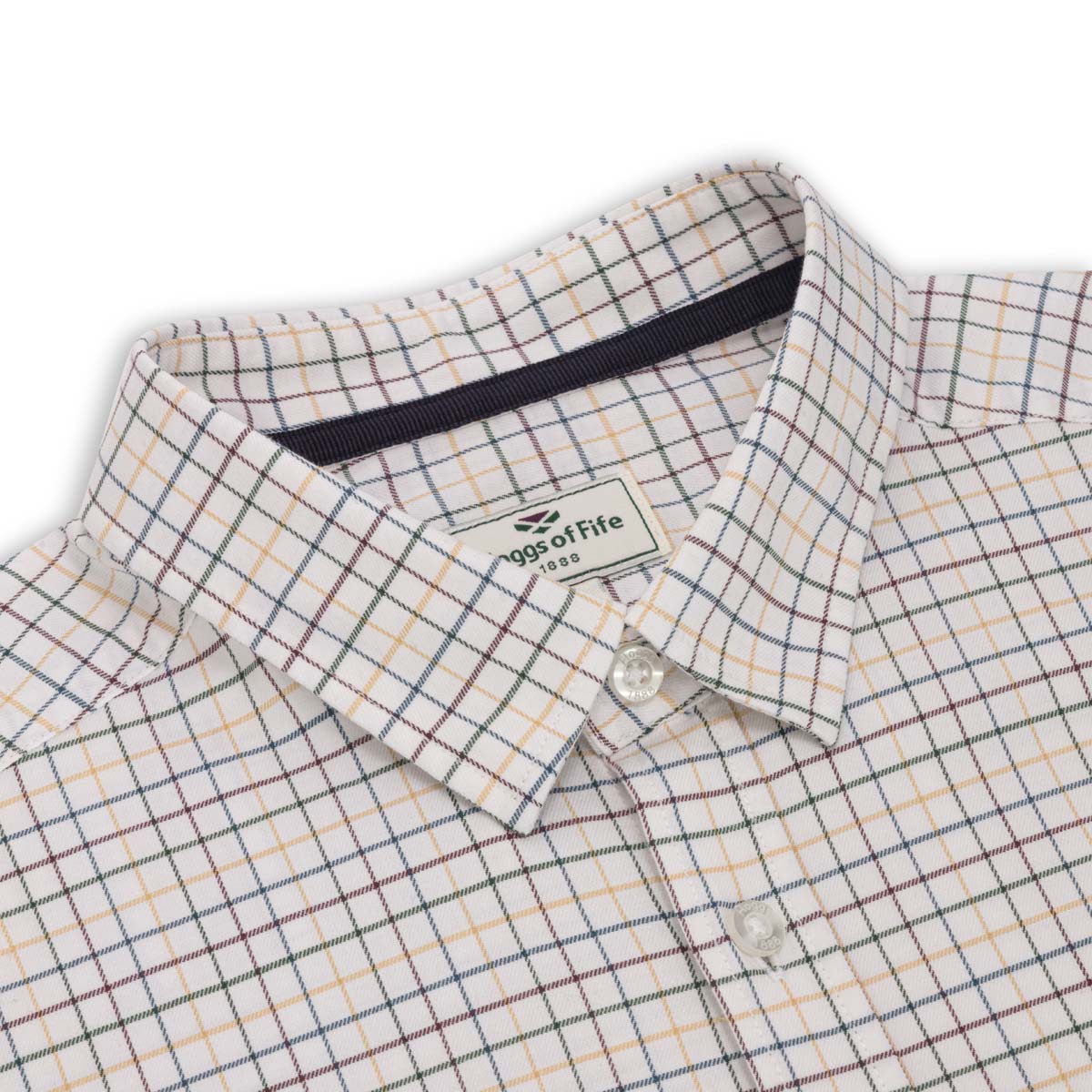 Hoggs of Fife Callum Country Check Shirt - Green Gold - Detail Hoggs of Fife Callum Country Check Shirt - Green Gold - Detail
