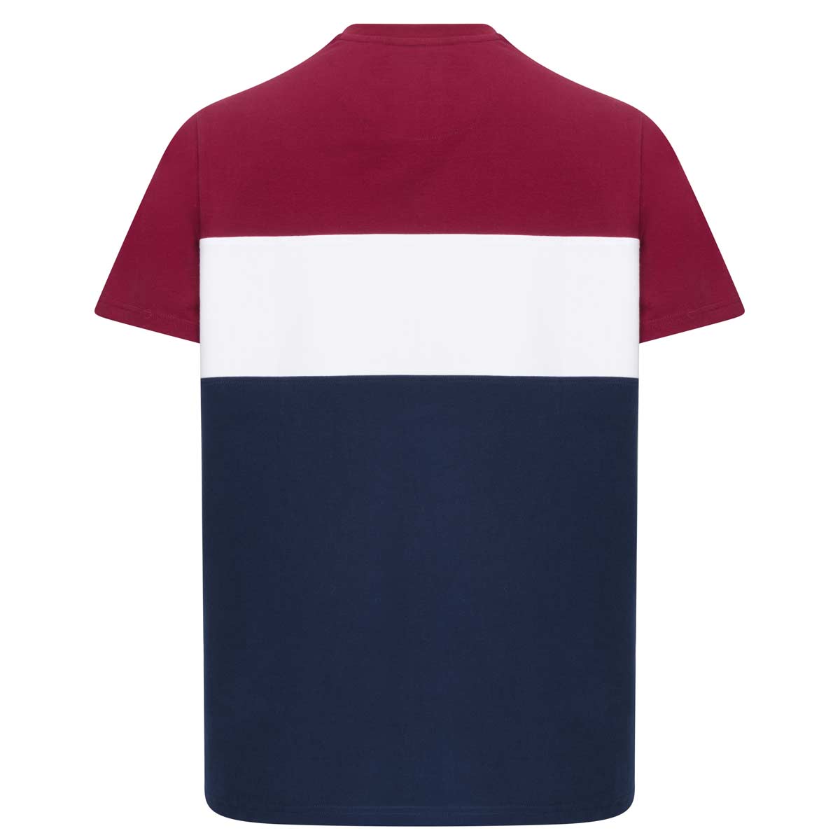 Hoggs of Fife Dalbeattie Colour Block T-Shirt - Burgundy/White/Navy - Back Hoggs of Fife Dalbeattie Colour Block T-Shirt - Burgundy/White/Navy - Back