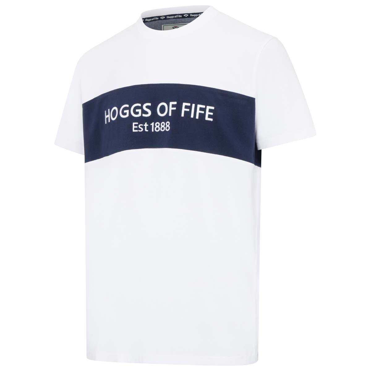 Hoggs of Fife Dalbeattie Colour Block T-Shirt - White/Navy/White Hoggs of Fife Dalbeattie Colour Block T-Shirt - White/Navy/White