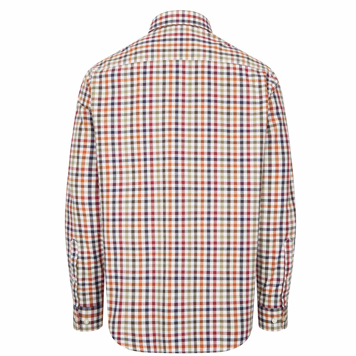 Hoggs of Fife Douglas Herringbone Check Shirt - Rust - Rear Hoggs of Fife Douglas Herringbone Check Shirt - Rust - Rear