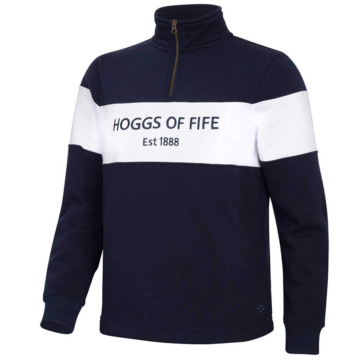 Hoggs of Fife Dumfries 1888 Quarter Zip Sweatshirt - Navy/White Hoggs of Fife Dumfries 1888 Quarter Zip Sweatshirt - Navy/White