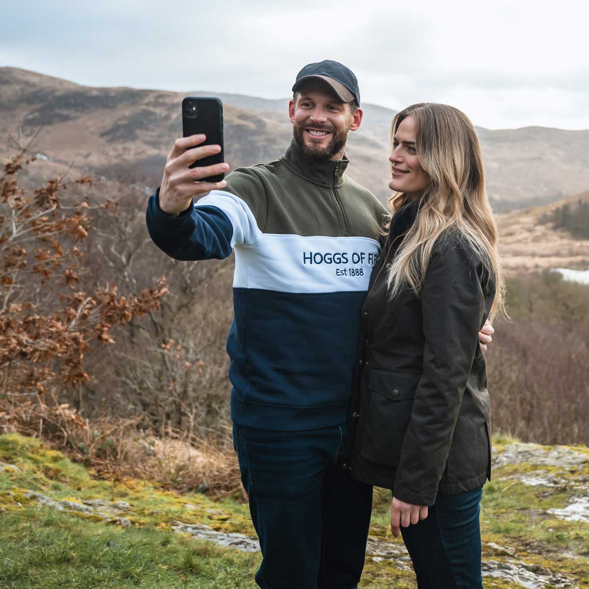 Hoggs of Fife Dumfries 1888 Quarter - Forest/White/Navy Zip Sweatshirt Hoggs of Fife Dumfries 1888 Quarter - Forest/White/Navy Zip Sweatshirt