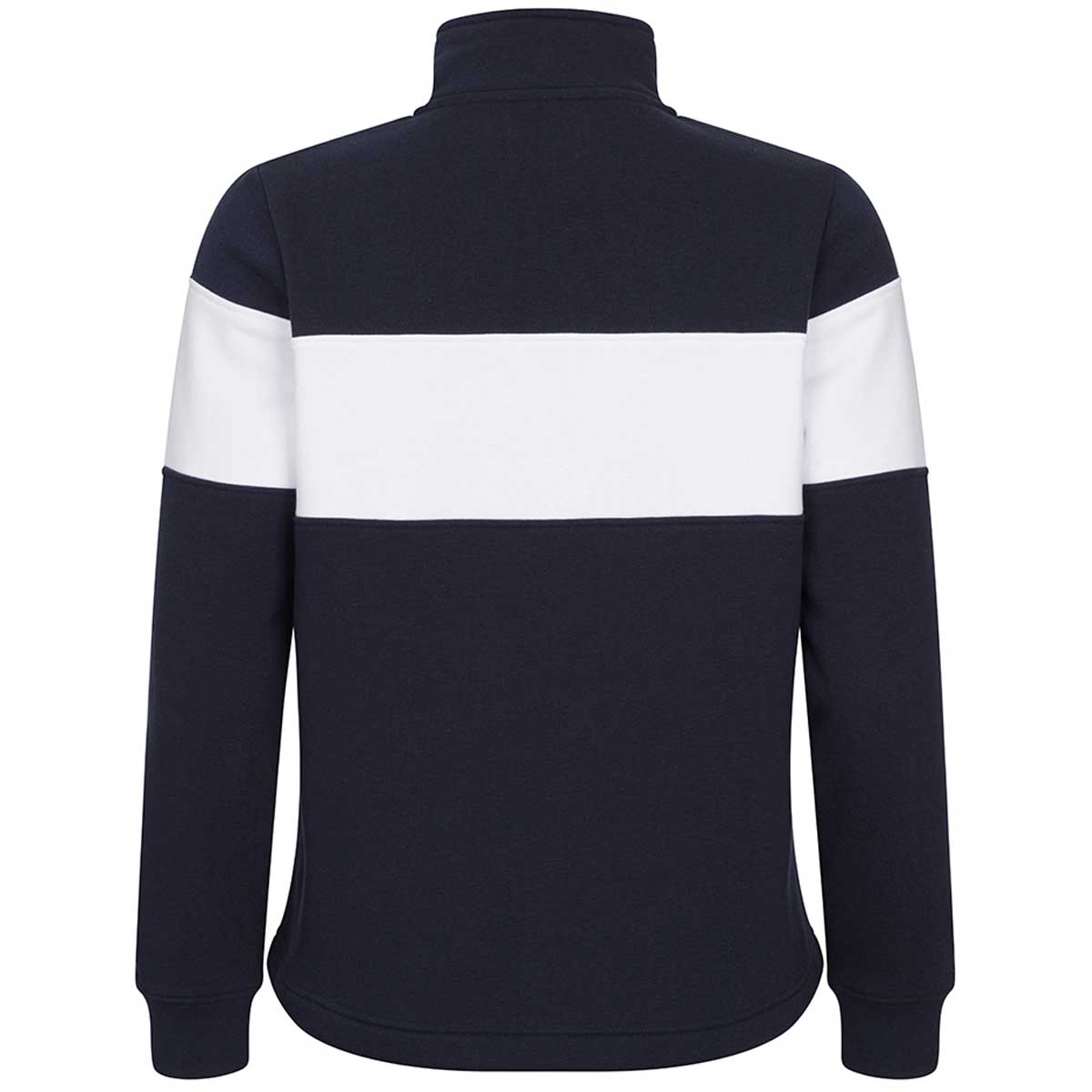 Hoggs of Fife Dumfries Ladies 1888 Quarter Zip Sweatshirt - Navy/White - Rear Hoggs of Fife Dumfries Ladies 1888 Quarter Zip Sweatshirt - Navy/White - Rear