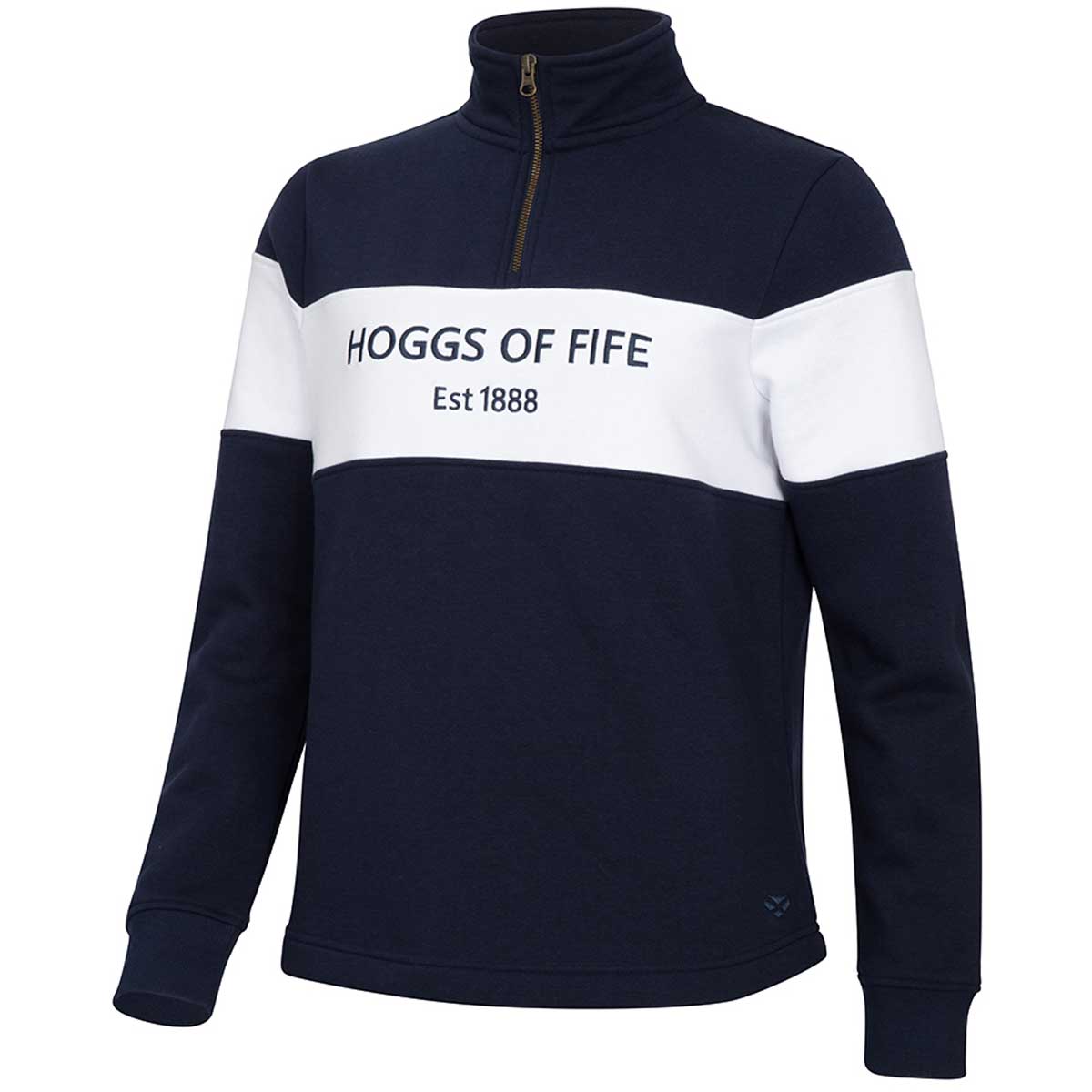 Hoggs of Fife Dumfries Ladies 1888 Quarter Zip Sweatshirt - Navy/White Hoggs of Fife Dumfries Ladies 1888 Quarter Zip Sweatshirt - Navy/White