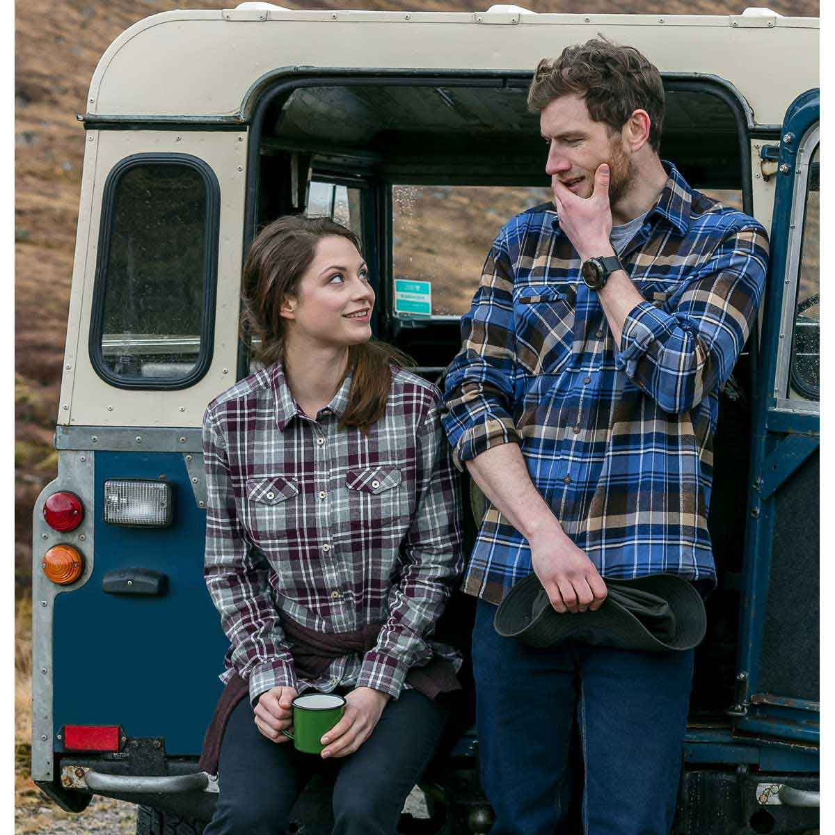 Hoggs of Fife Eilidh Ladies Flannel Shirt - lifestyle Hoggs of Fife Eilidh Ladies Flannel Shirt - lifestyle