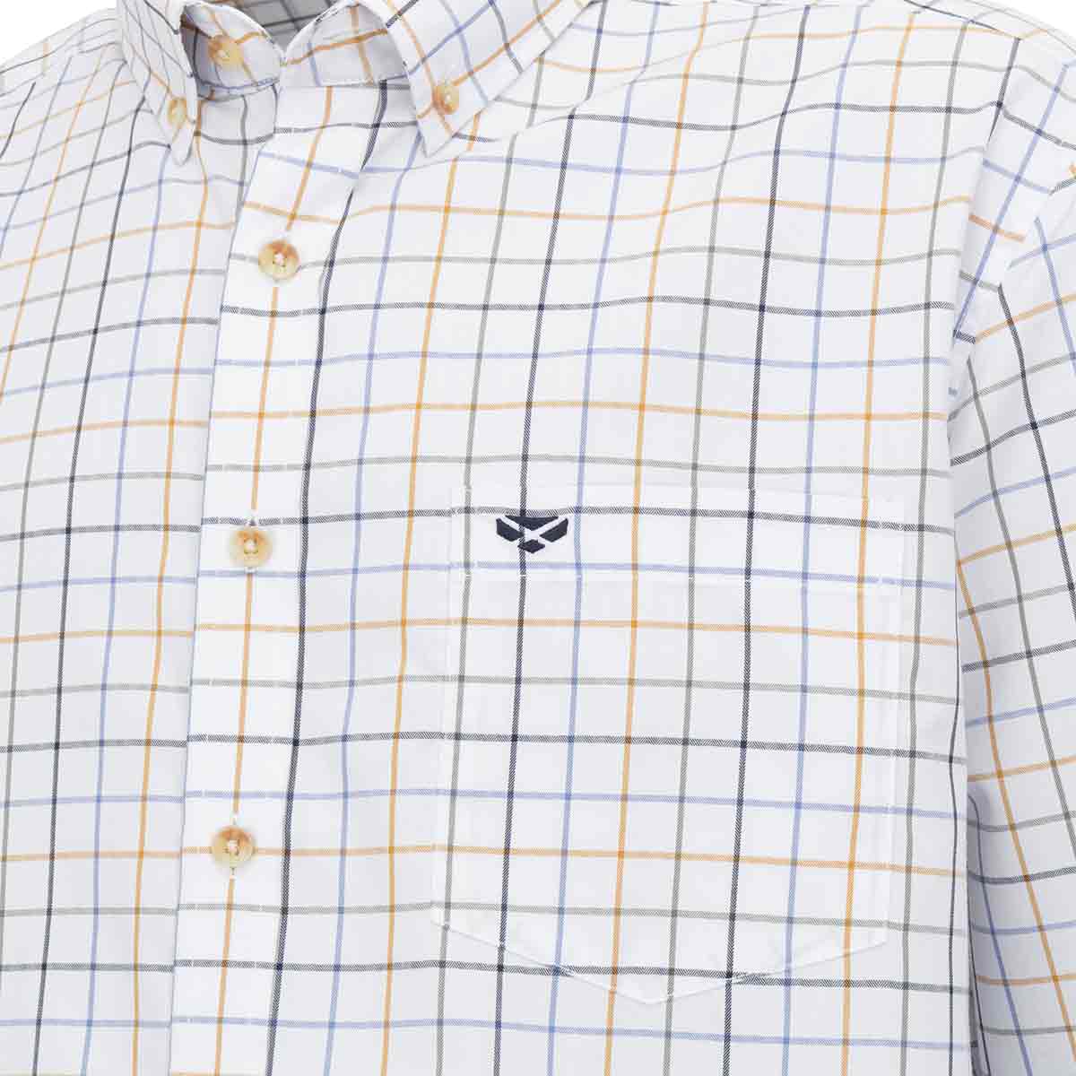 Hoggs of Fife Fenwick Tattersall Shirt - Blue/Green/Gold - Detail Hoggs of Fife Fenwick Tattersall Shirt - Blue/Green/Gold - Detail