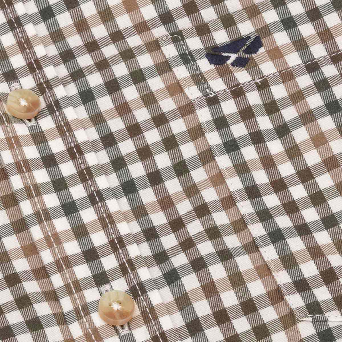 Hoggs of Fife Garvock Cotton Twill Herringbone Check Shirt - detail Hoggs of Fife Garvock Cotton Twill Herringbone Check Shirt - detail