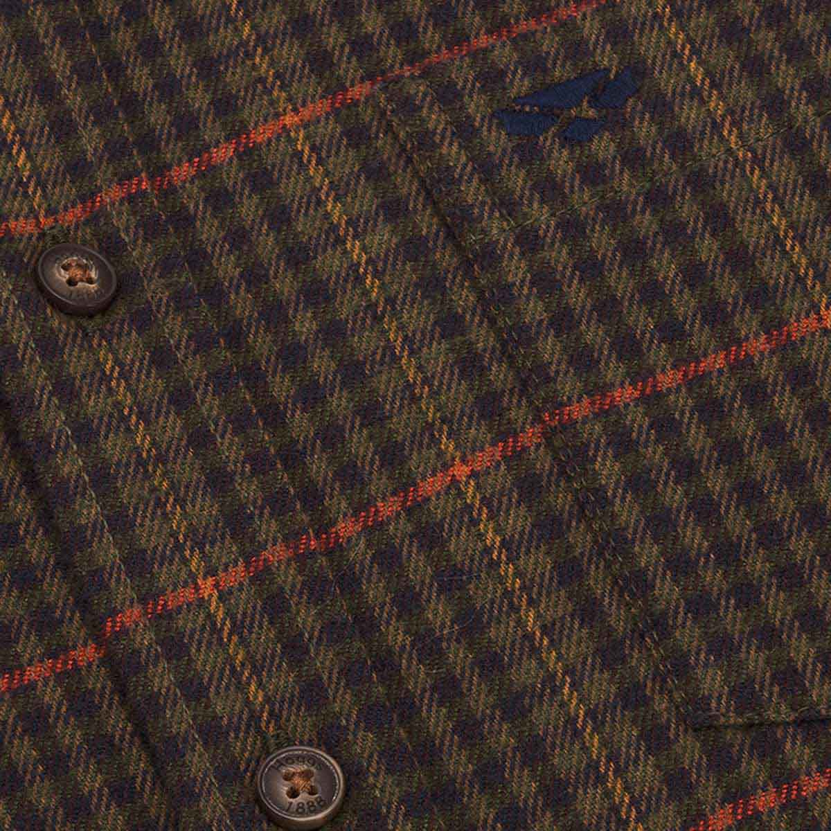 Hoggs of Fife Harris Cotton/Wool Twill Check Shirt - green detail Hoggs of Fife Harris Cotton/Wool Twill Check Shirt - green detail