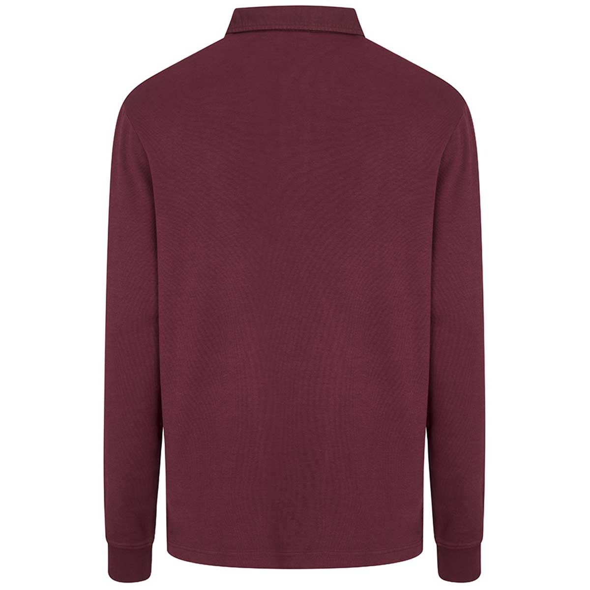 Hoggs of Fife Heriot Long Sleeve Rugby Shirt - Merlot - Rear Hoggs of Fife Heriot Long Sleeve Rugby Shirt - Merlot - Rear
