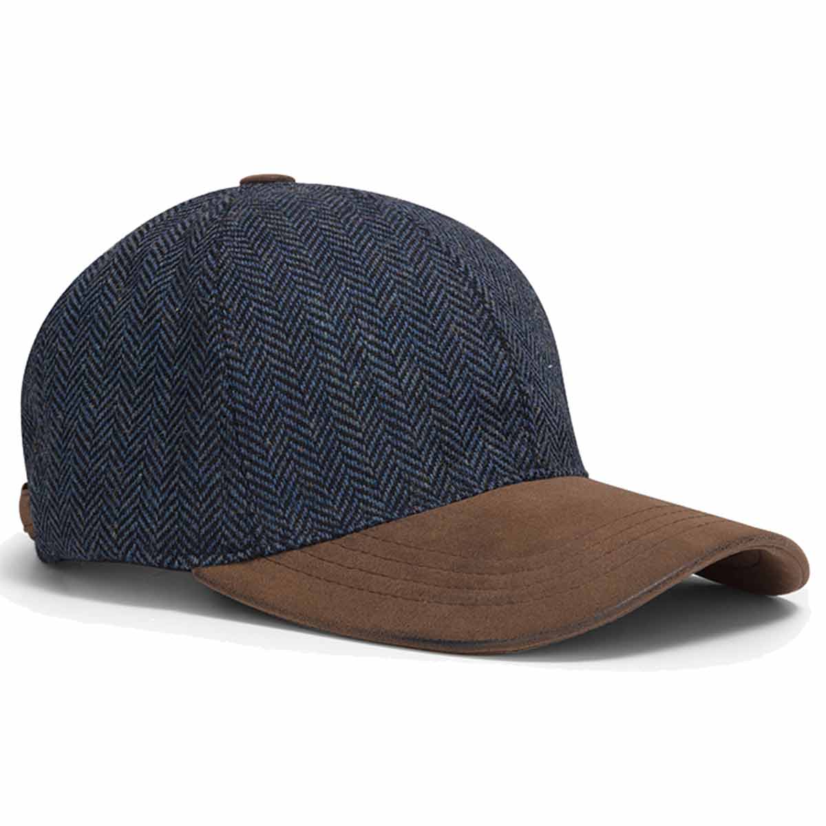 Hoggs of Fife Herringbone Tweed Baseball Cap - Blue Hoggs of Fife Herringbone Tweed Baseball Cap - Blue