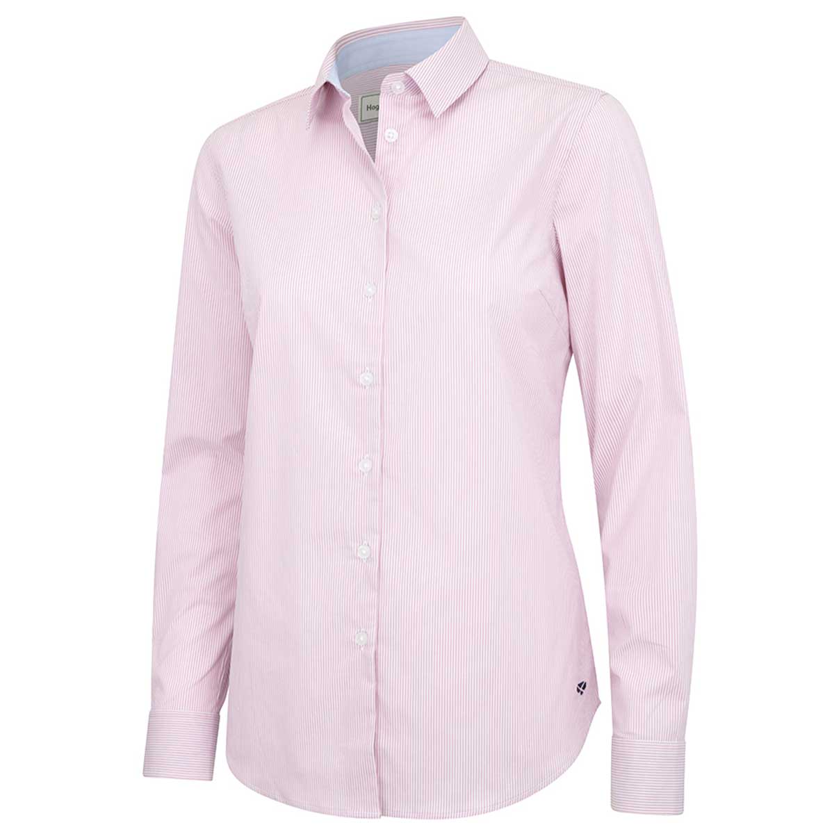 Hoggs of Fife Ingliston Ladies Stretch Stripe Shirt - Pink/White Hoggs of Fife Ingliston Ladies Stretch Stripe Shirt - Pink/White