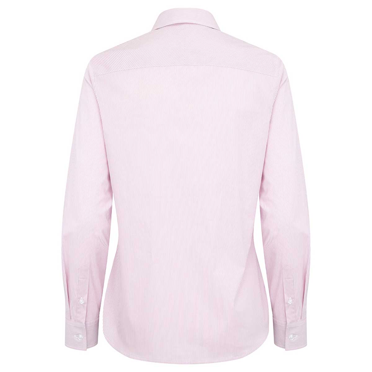 Hoggs of Fife Ingliston Ladies Stretch Stripe Shirt - Pink/White - Rear Hoggs of Fife Ingliston Ladies Stretch Stripe Shirt - Pink/White - Rear