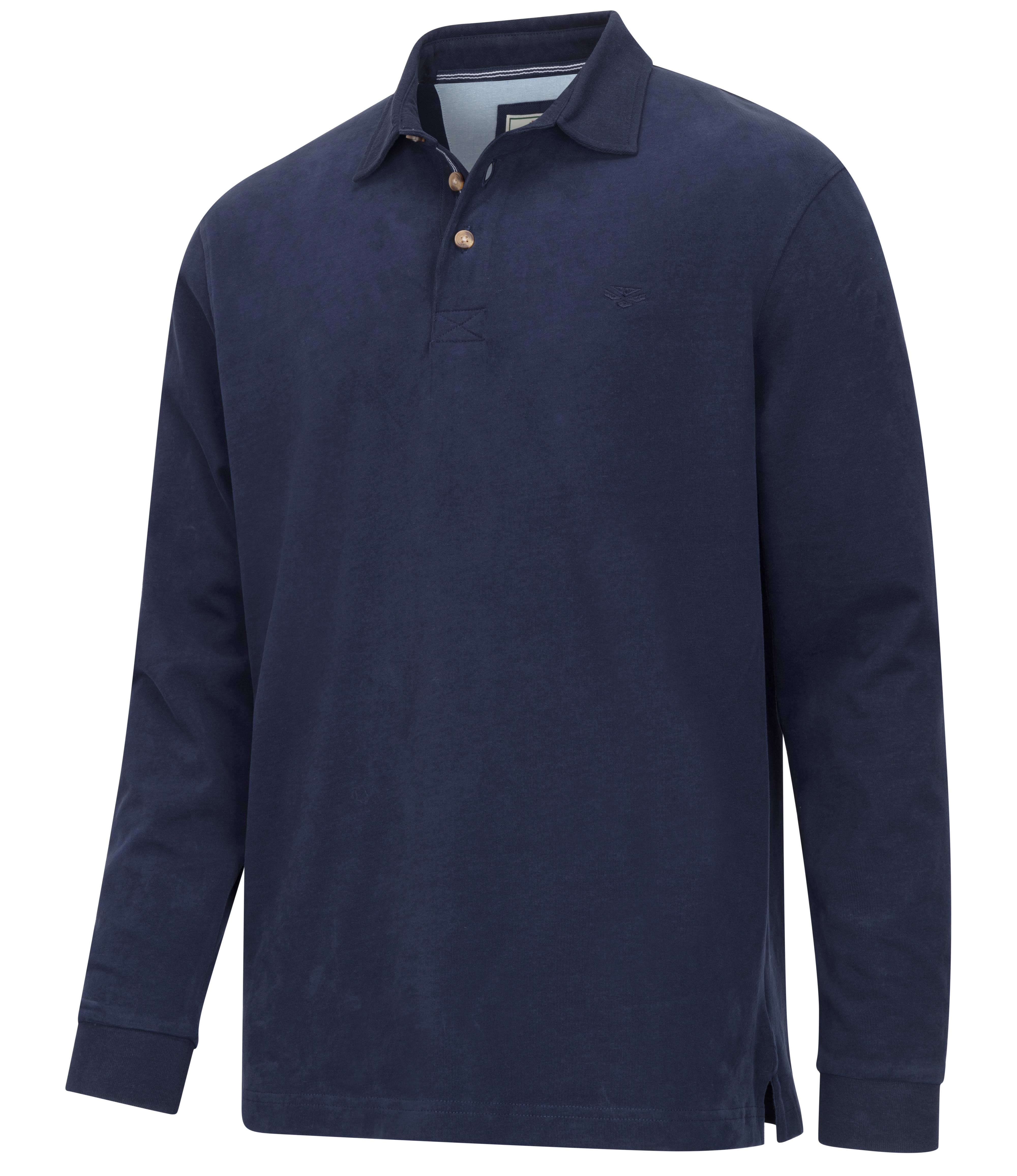 Hoggs of Fife Moffat Long Sleeve Rugby Shirt - Navy Hoggs of Fife Moffat Long Sleeve Rugby Shirt - Navy