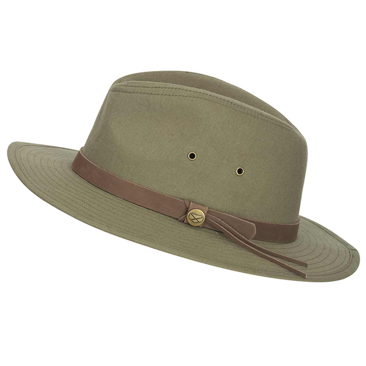 Hoggs-of-Fife-Panmure-Canvas-Foldable-Hat-Khaki-Front Hoggs-of-Fife-Panmure-Canvas-Foldable-Hat-Khaki-Front