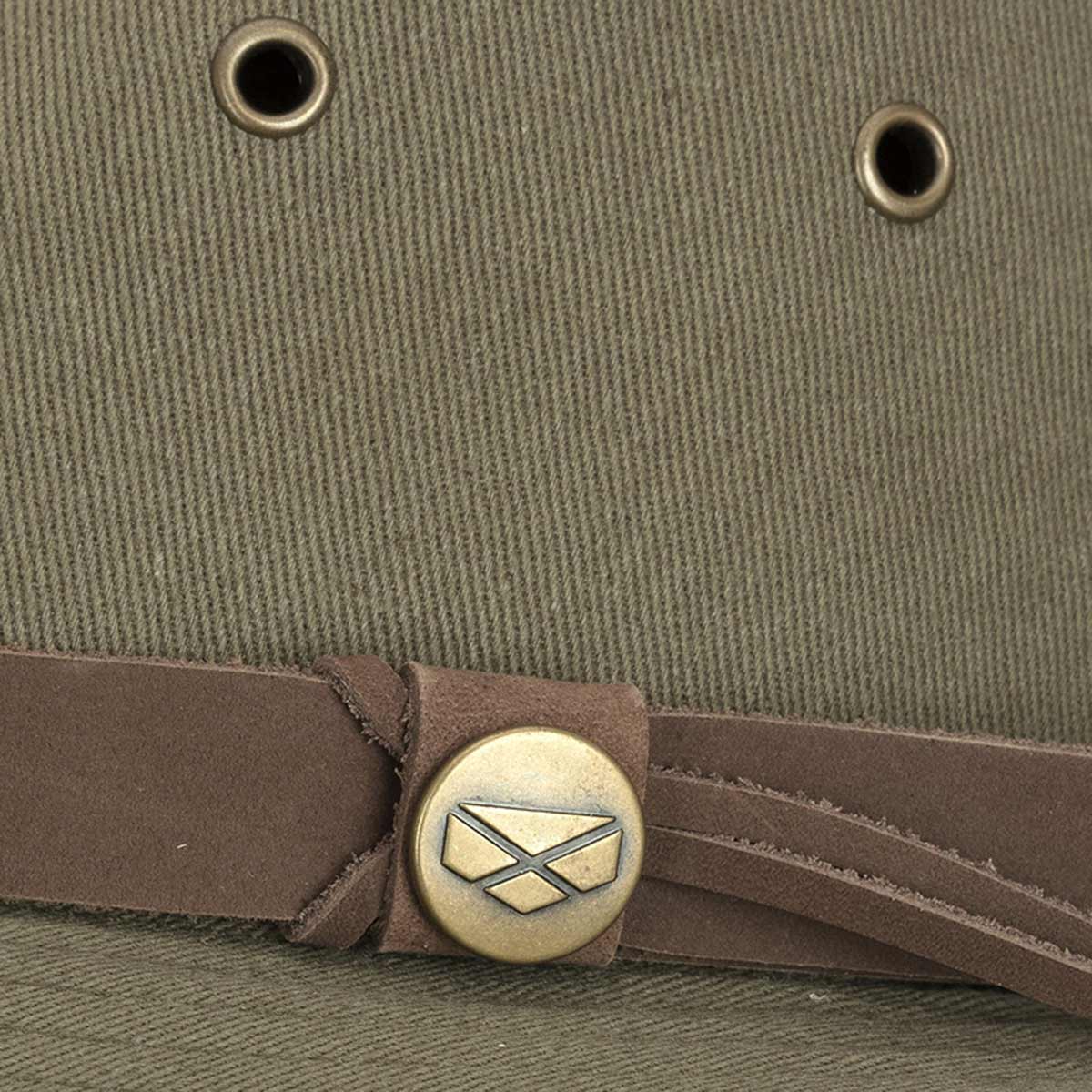 Hoggs-of-Fife-Panmure-Canvas-Foldable-Hat-Leather-Band---Khaki Hoggs-of-Fife-Panmure-Canvas-Foldable-Hat-Leather-Band---Khaki