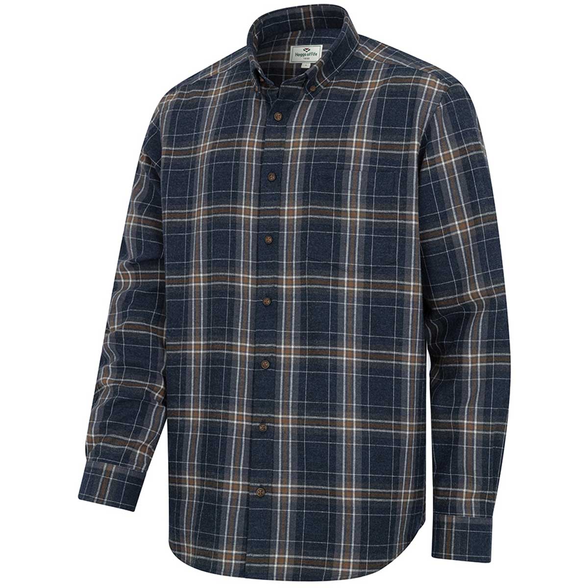 Hoggs of Fife Pitlessie Flannel Check Shirt - blue Hoggs of Fife Pitlessie Flannel Check Shirt - blue