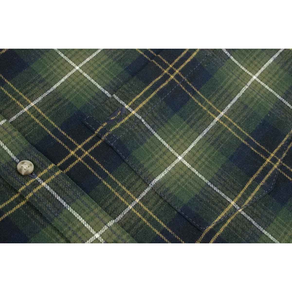 Hoggs of Fife Pitmedden LS Flannel Check Shirt - green check detail Hoggs of Fife Pitmedden LS Flannel Check Shirt - green check detail