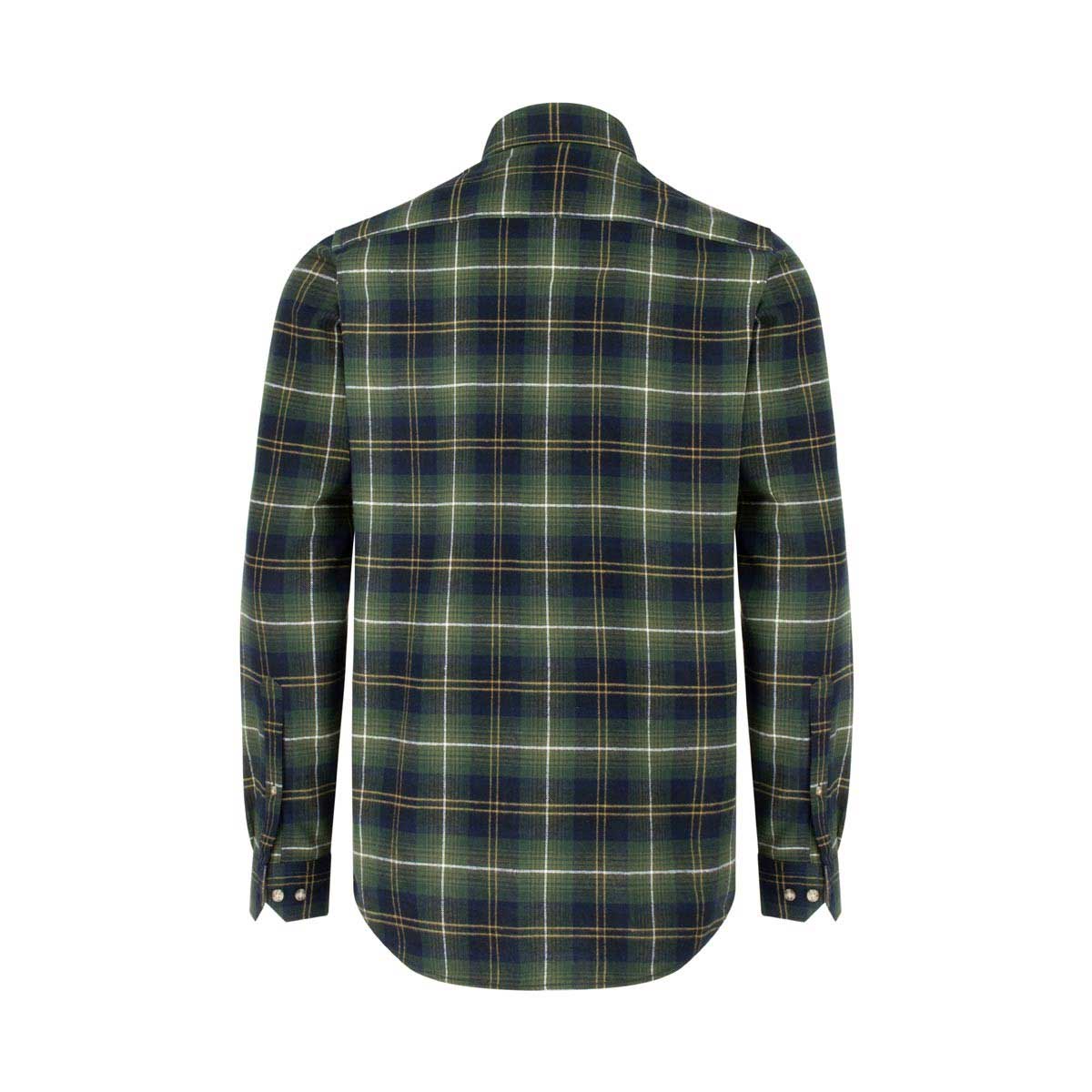 Hoggs of Fife Pitmedden LS Flannel Check Shirt - green check rear Hoggs of Fife Pitmedden LS Flannel Check Shirt - green check rear