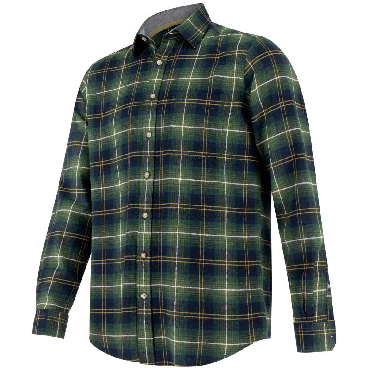 Hoggs of Fife Pitmedden LS Flannel Check Shirt - green check Hoggs of Fife Pitmedden LS Flannel Check Shirt - green check