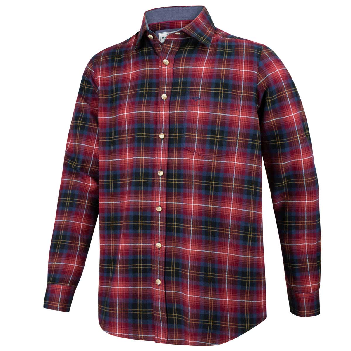 Hoggs of Fife Pitmedden LS Flannel Check Shirt - rust check Hoggs of Fife Pitmedden LS Flannel Check Shirt - rust check
