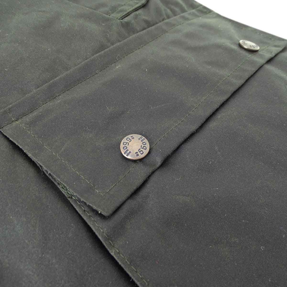 Hoggs of Fife Waxed Waistcoat - pocket detail Hoggs of Fife Waxed Waistcoat - pocket detail