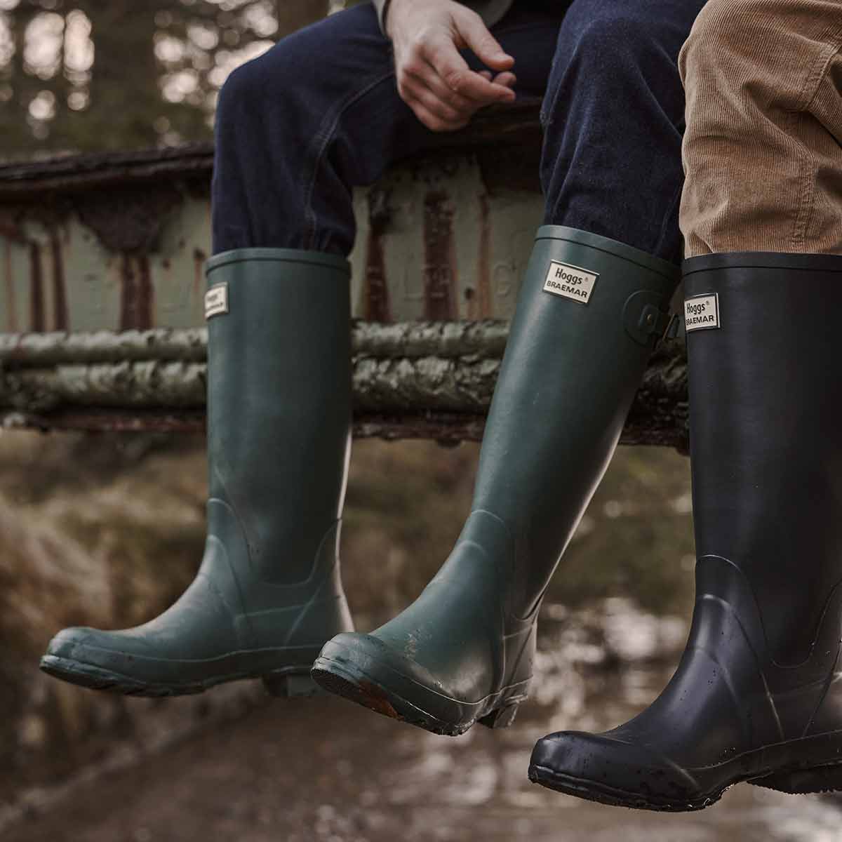 Hoggs Wellies- Hoggs of Fife Braemar Classic Wellington Boot - Classic Green & Navy Hoggs Wellies- Hoggs of Fife Braemar Classic Wellington Boot - Classic Green & Navy