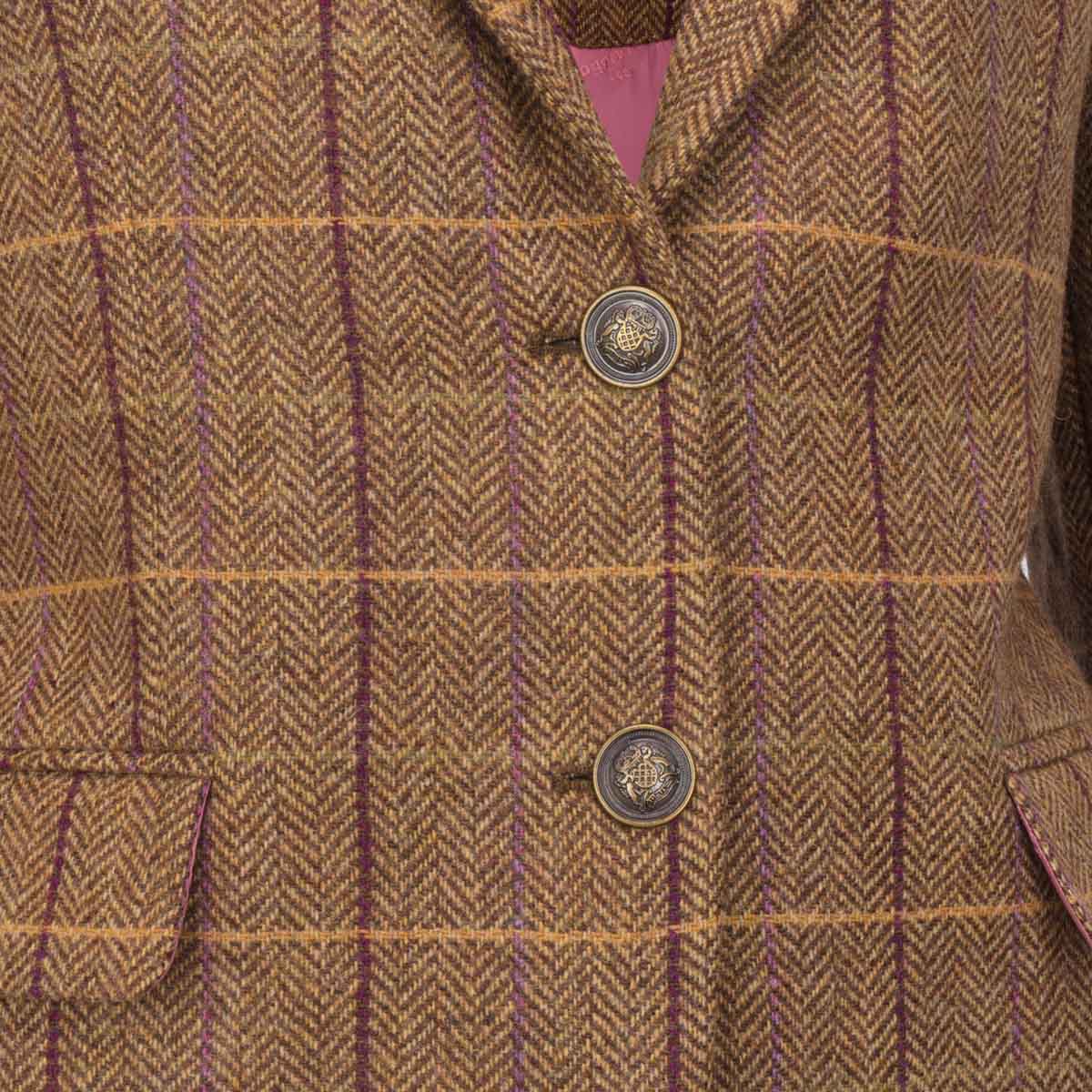Hoggs of Fife Ladies Eden Tweed Hacking Jacket - Detail Hoggs of Fife Ladies Eden Tweed Hacking Jacket - Detail